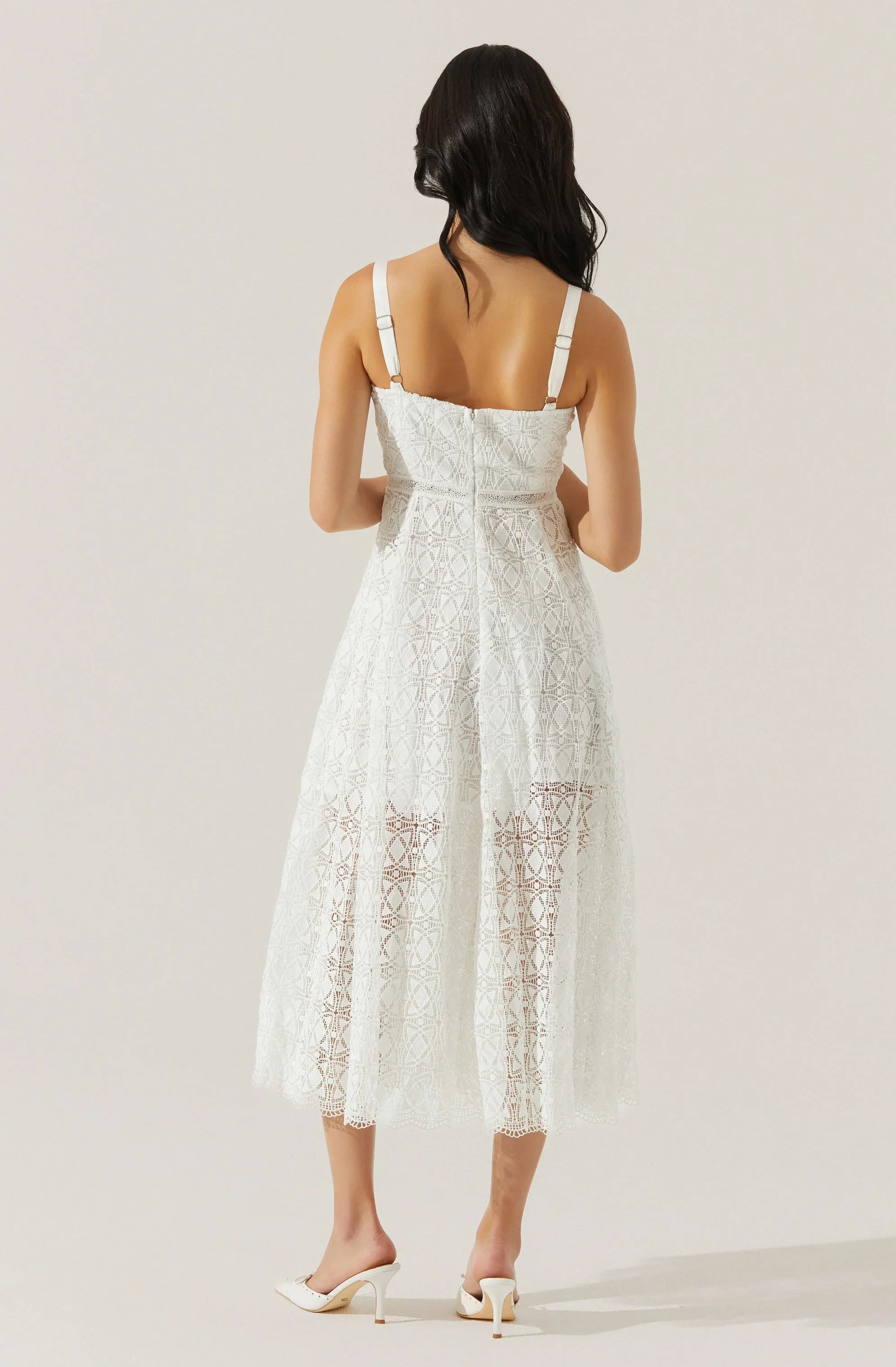 Lbruh Tenna Floral Lace Bustier Midi Dress
