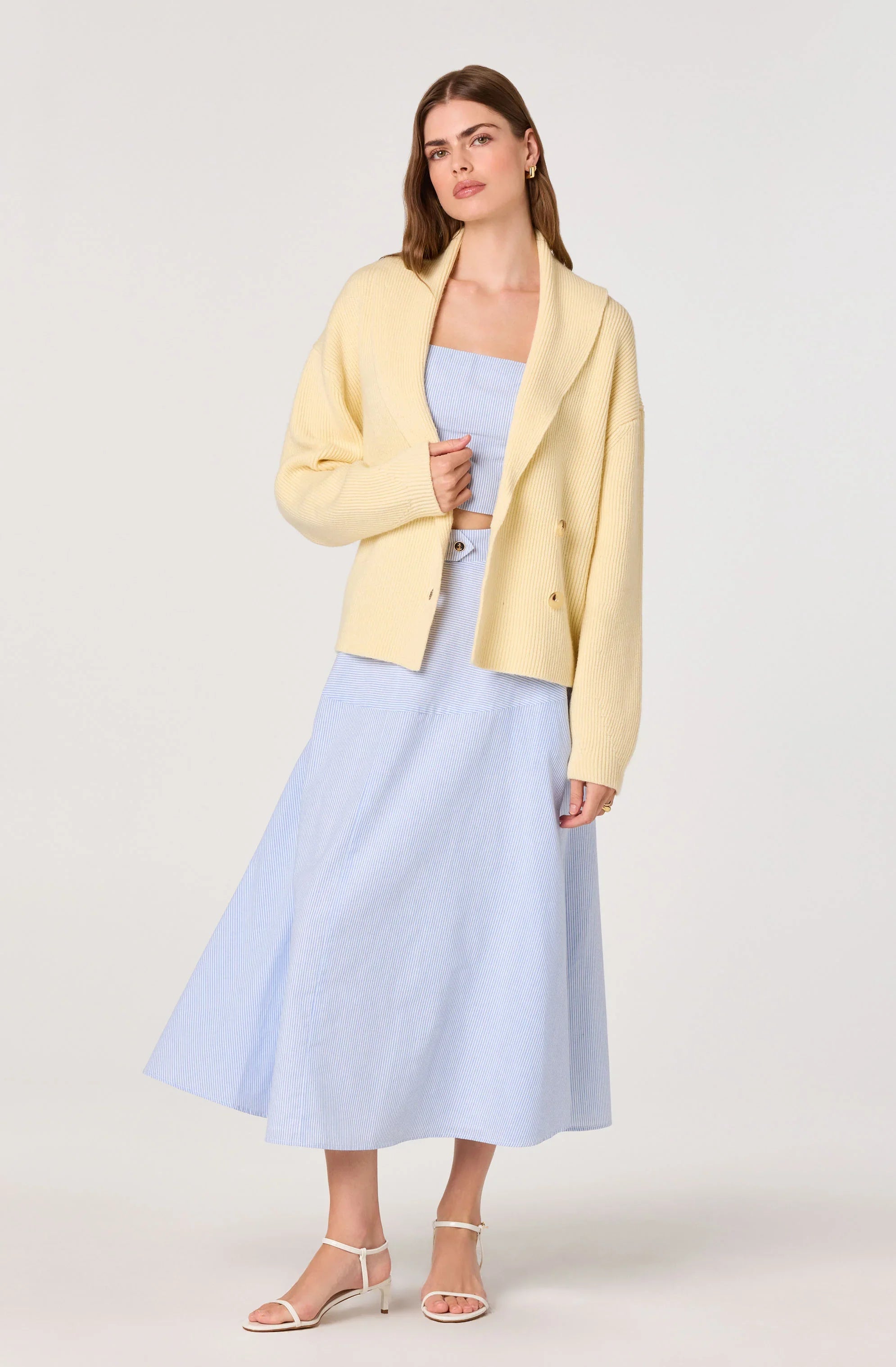 Inixyf Azzura Striped Midi Skirt