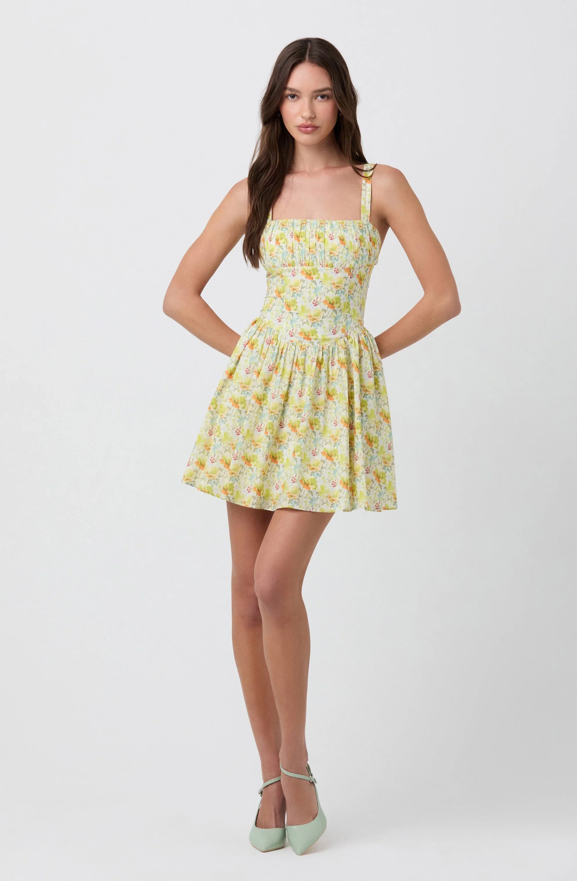 Lbruh Floral Milkmaid Mini Dress