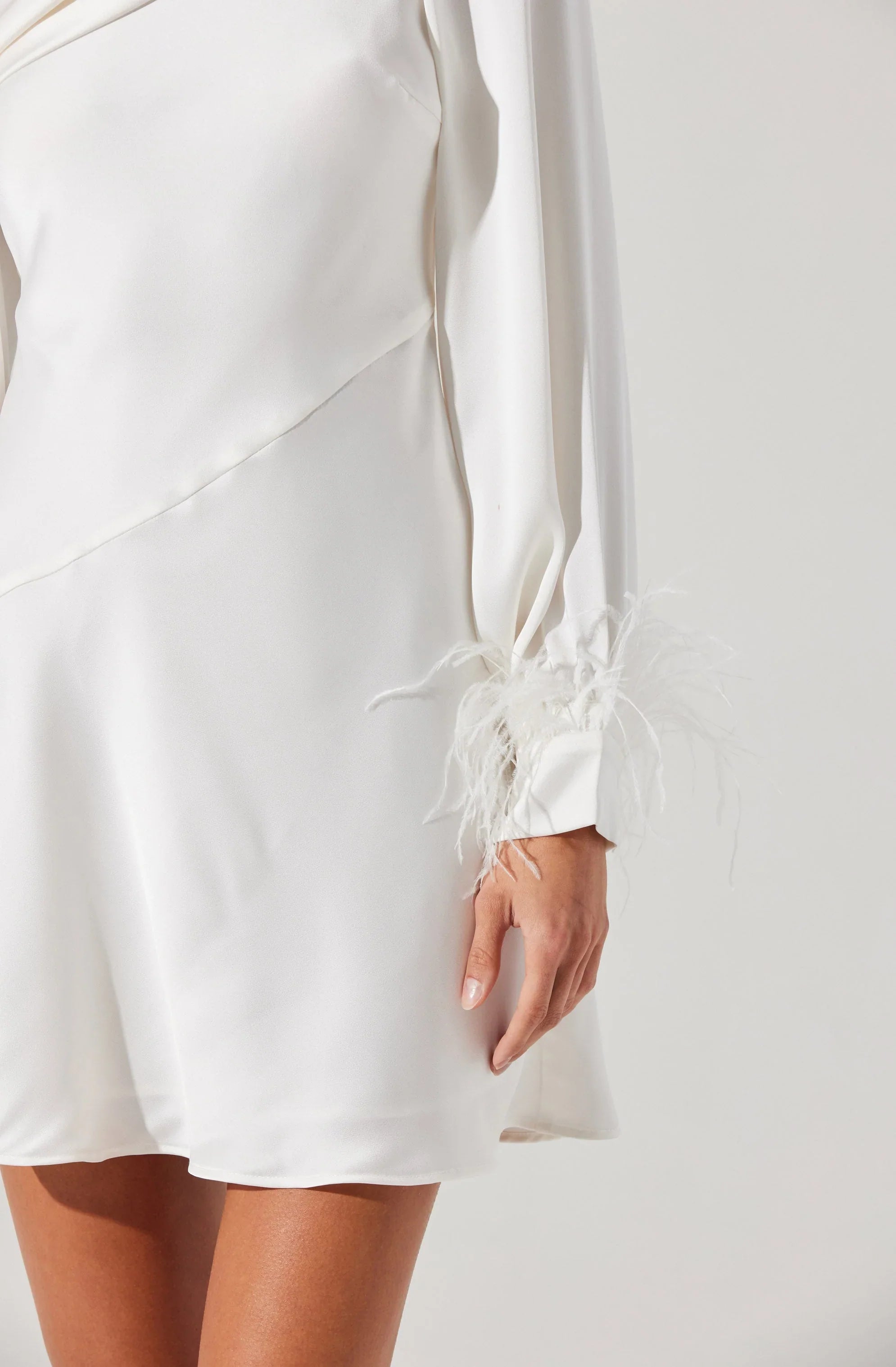 Lbruh Augusta Feather Trim Mini Dress