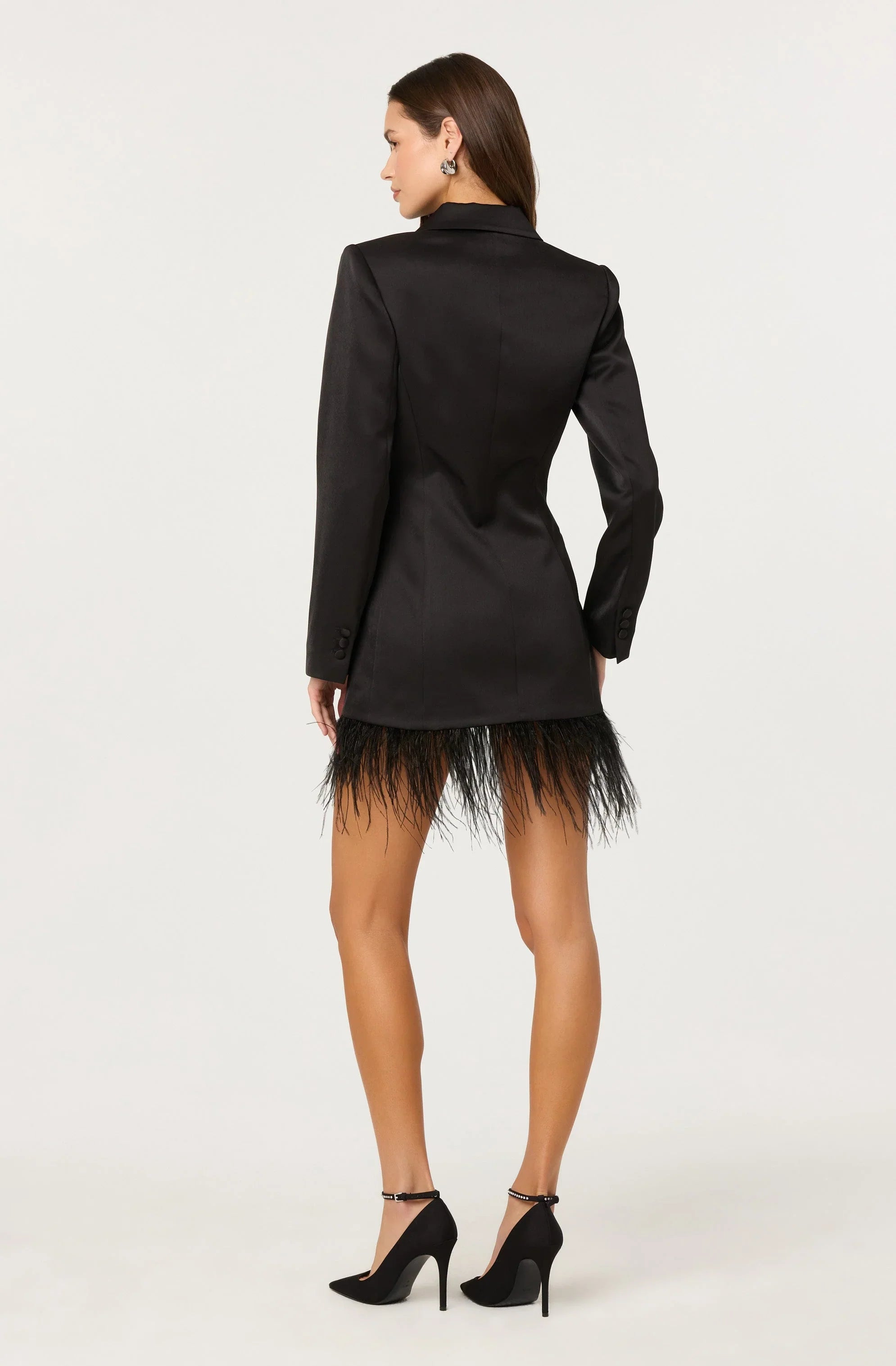 Lbruh Breonna Feather Trim Blazer Dress