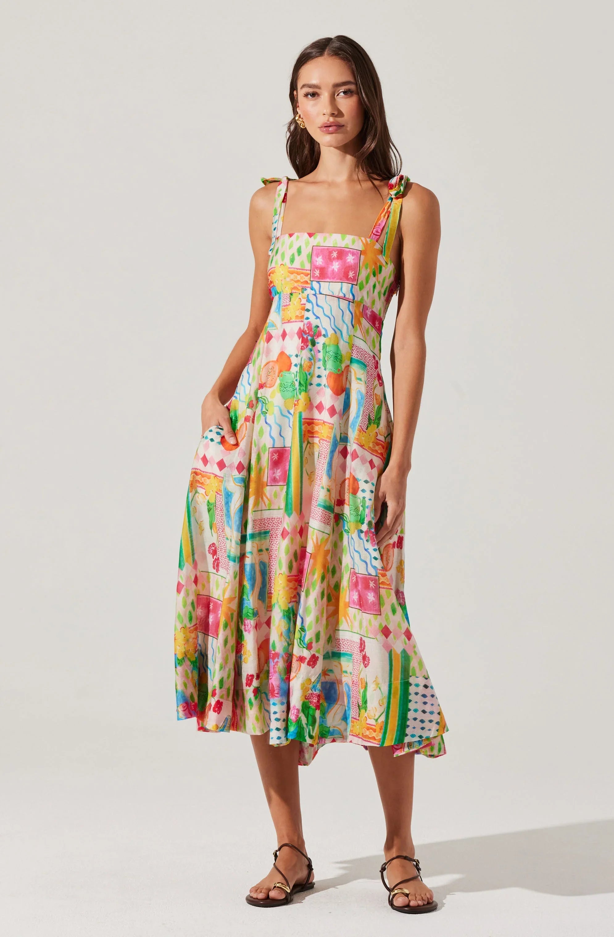 Lbruh Shiann Print Midi Dress