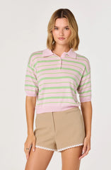 Inixyf Scottie Striped Knit Polo Sweater