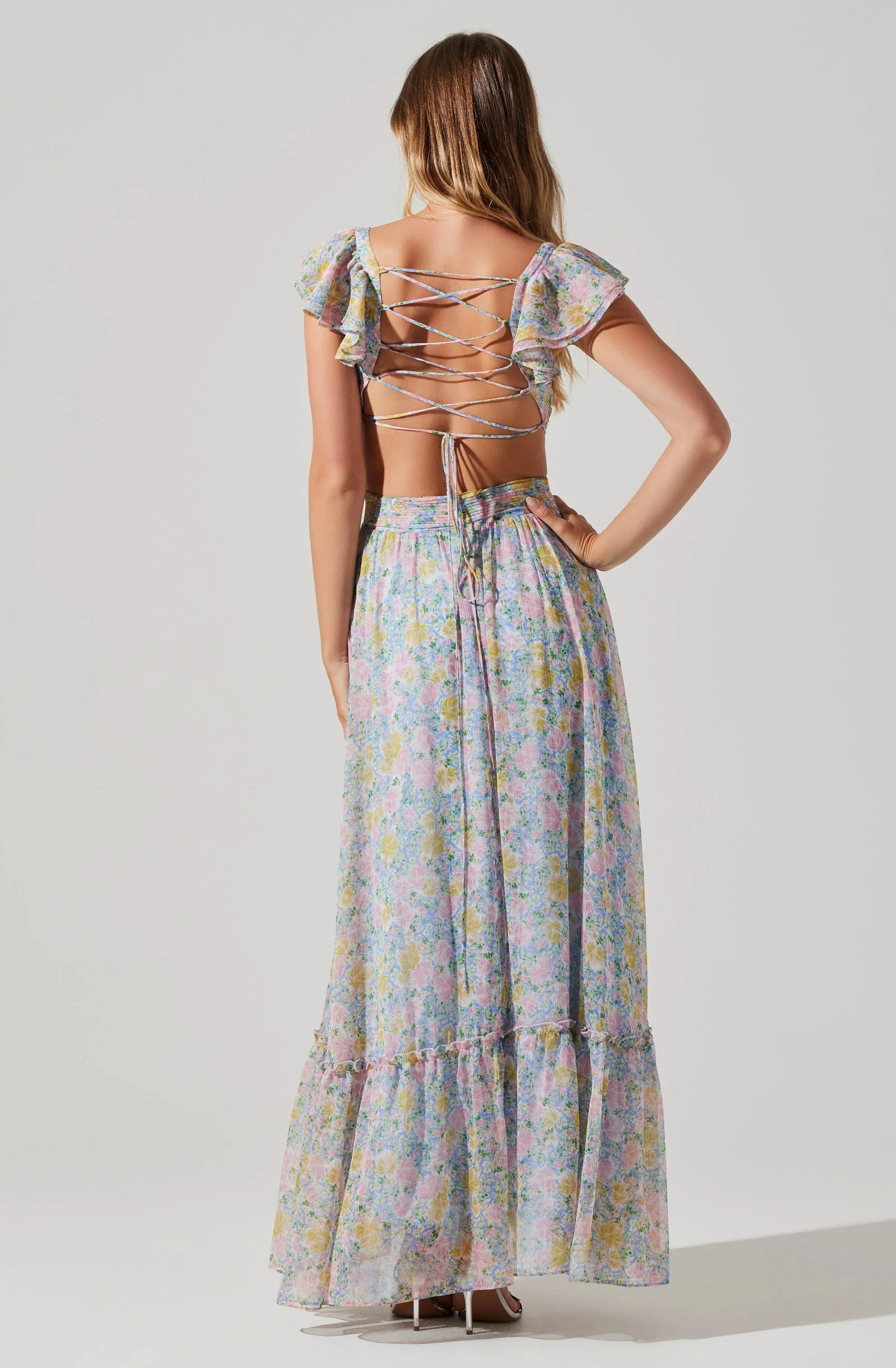 Lbruh Primrose Floral Strappy Back Maxi Dress