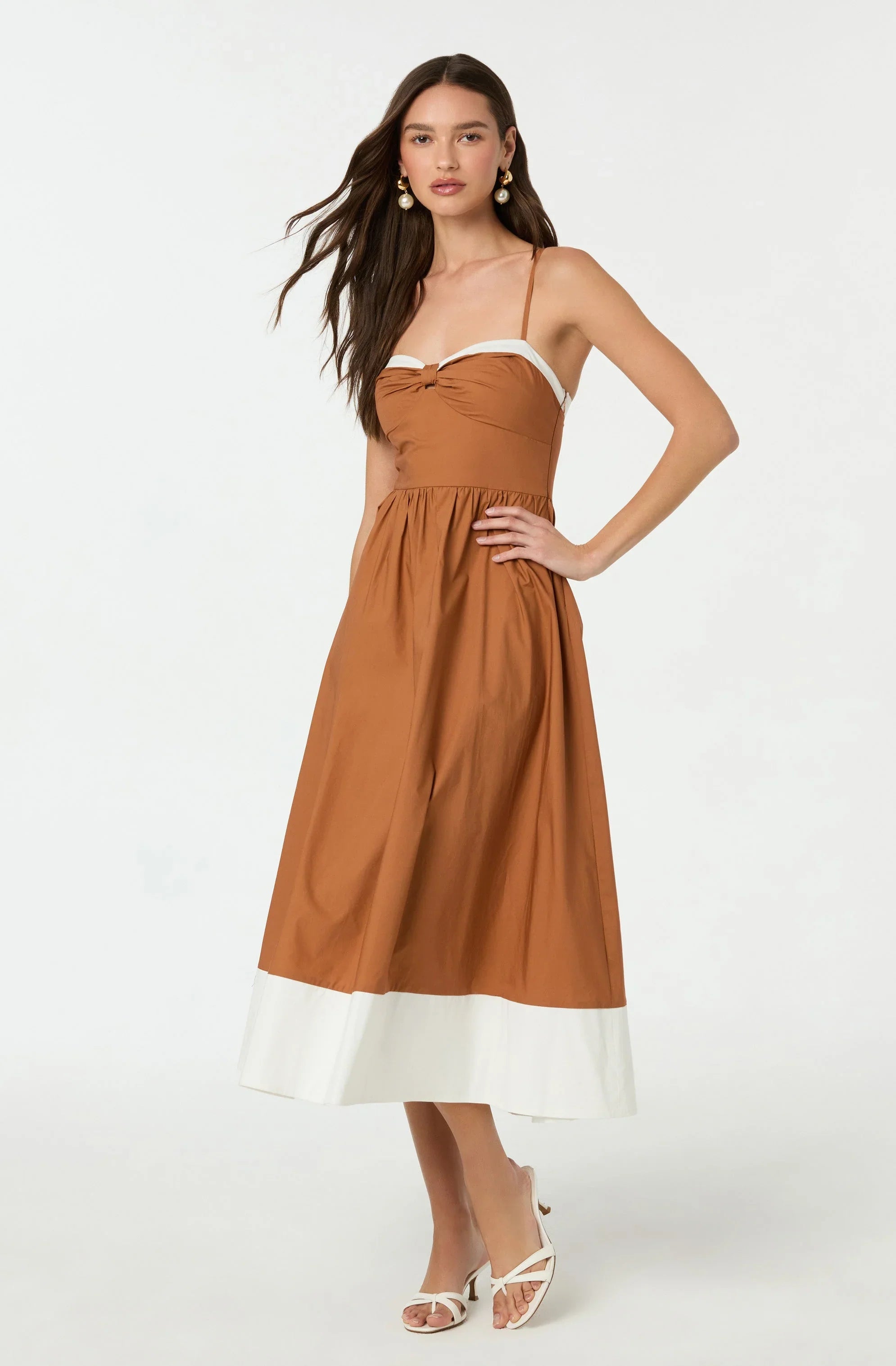 Lbruh Contrast Sweetheart Midi Dress