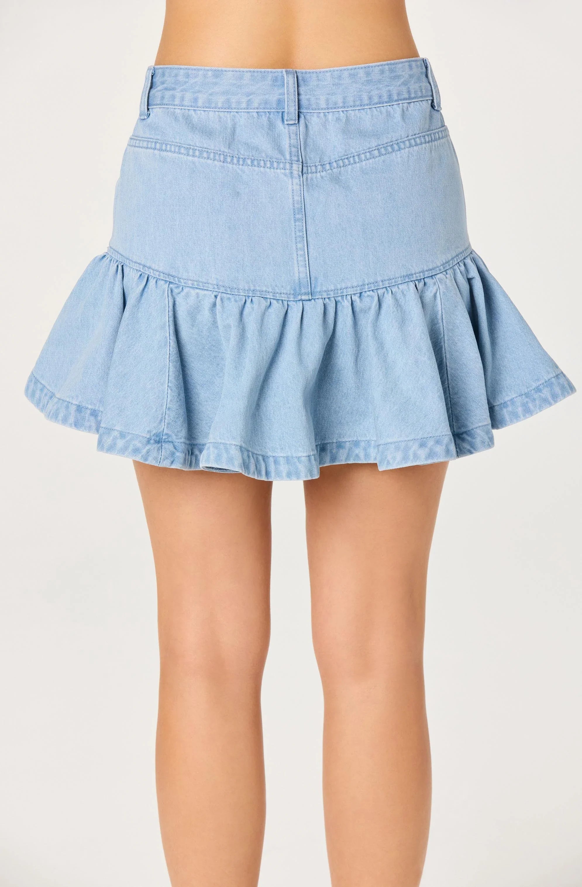 Inixyf Ashli Denim Fit & Flare Mini Skirt