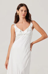 Lbruh Zoie Satin Ruffle Midi Dress
