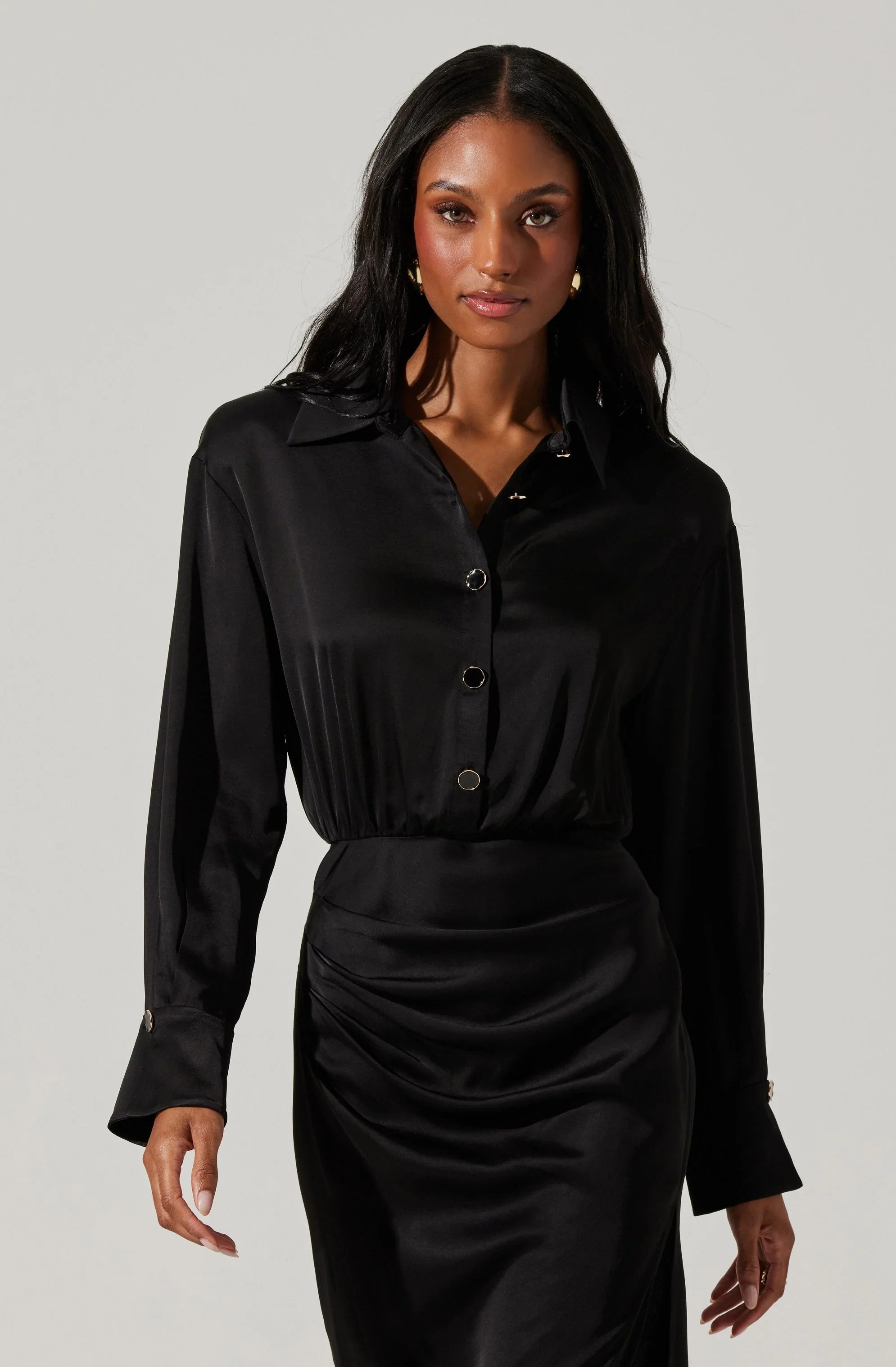 Lbruh Elizabello Satin Midi Shirt Dress