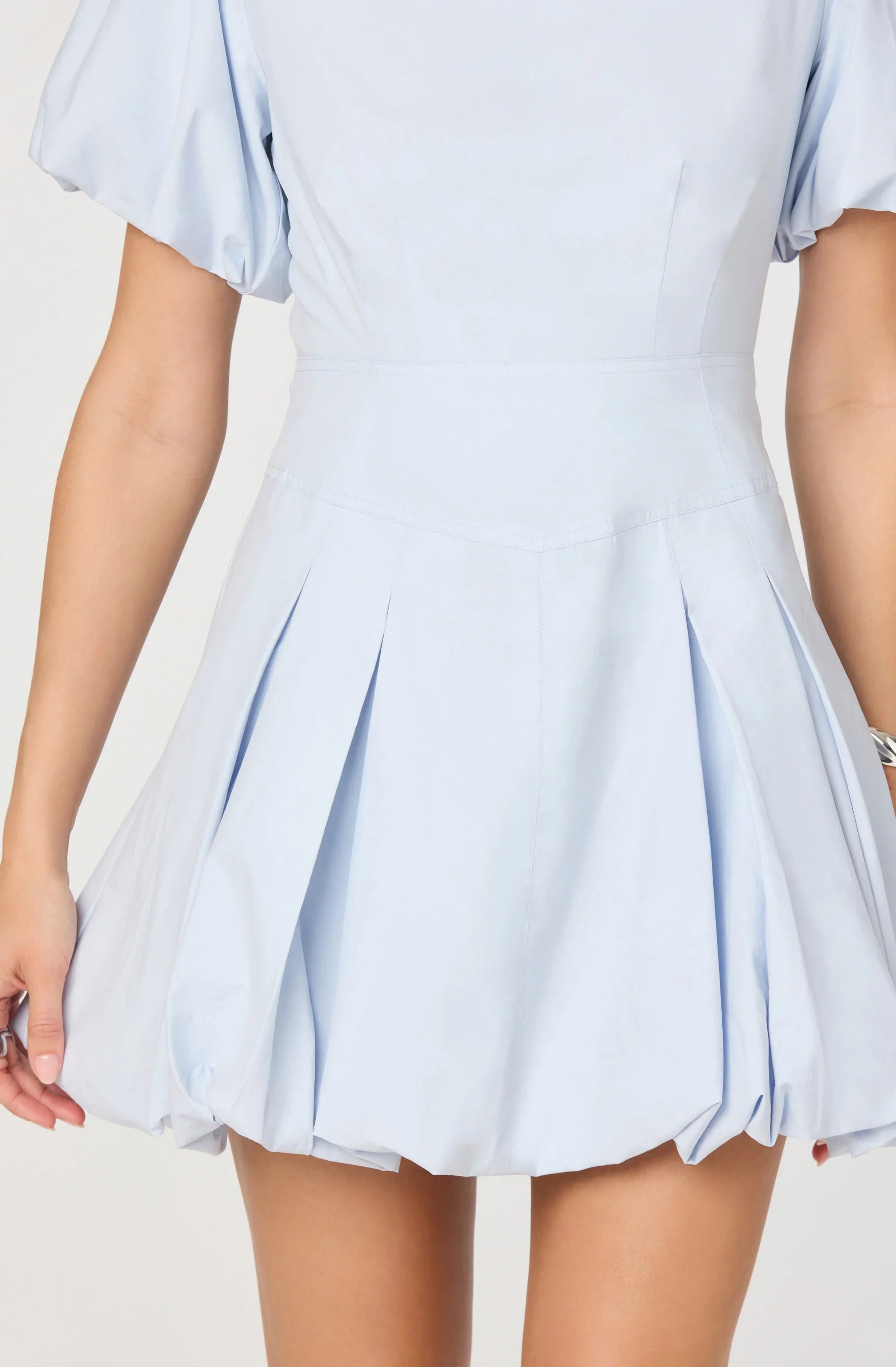 Lbruh Kattie Puff Sleeve Bubble Hem Mini Dress