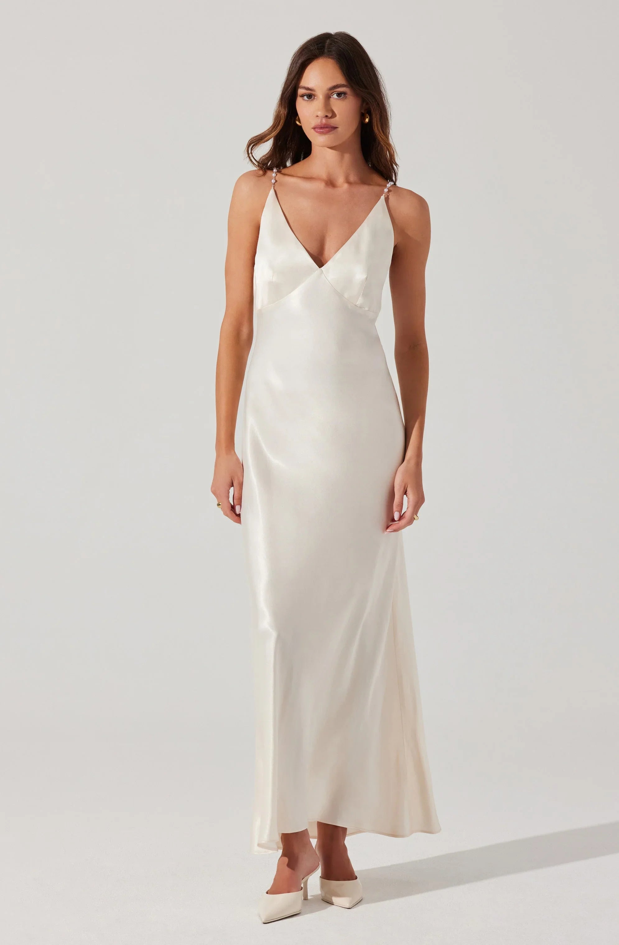 Lbruh Maxime Pearl Straps Maxi Dress