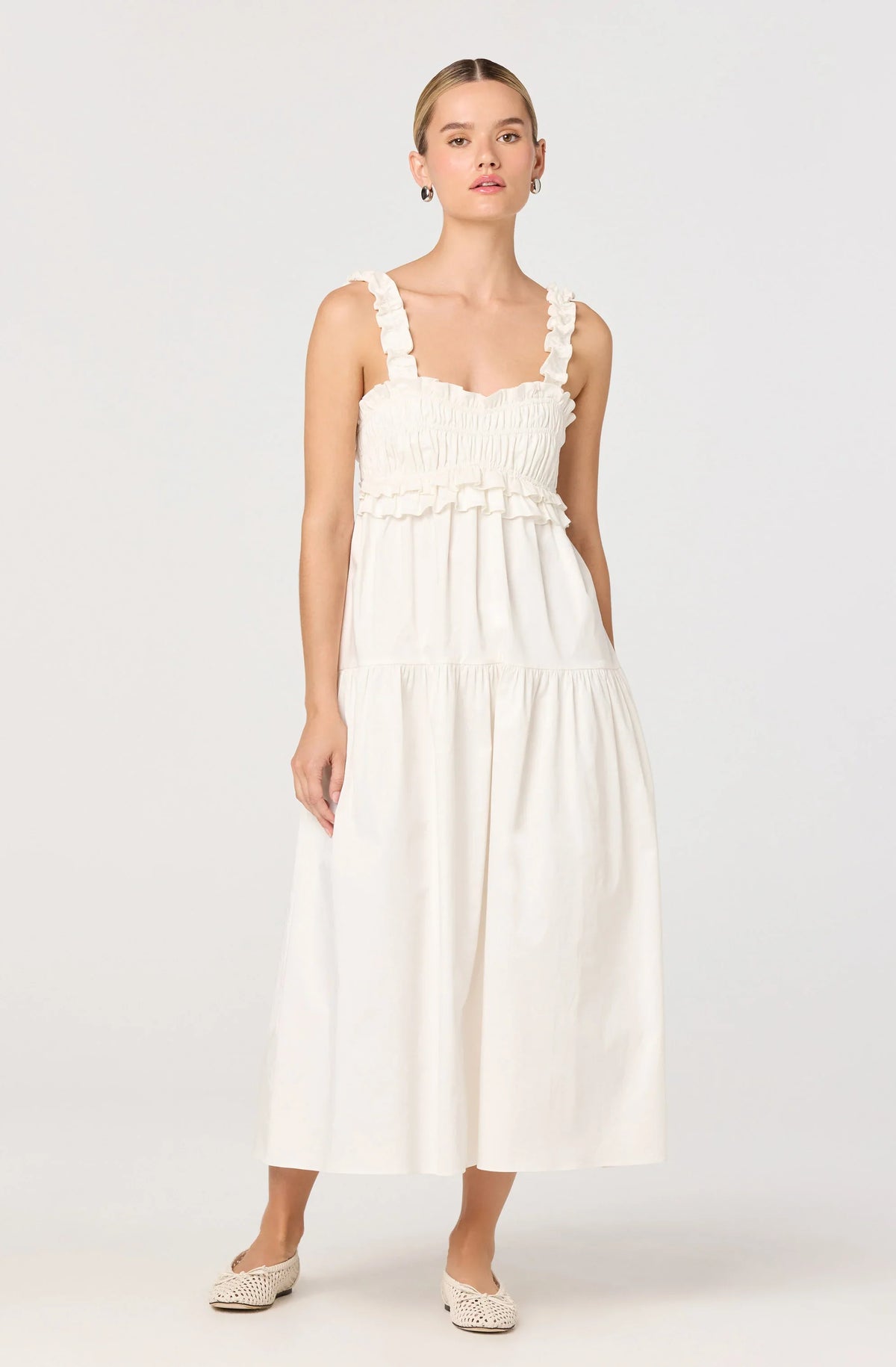 Lbruh Orenthia Ruffle-Strap Smocked Maxi Dress