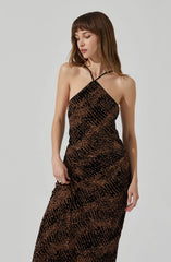 Lbruh Briotte Velvet Burnout Maxi Dress