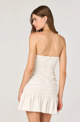Lbruh Strapless Ruched Mini Dress