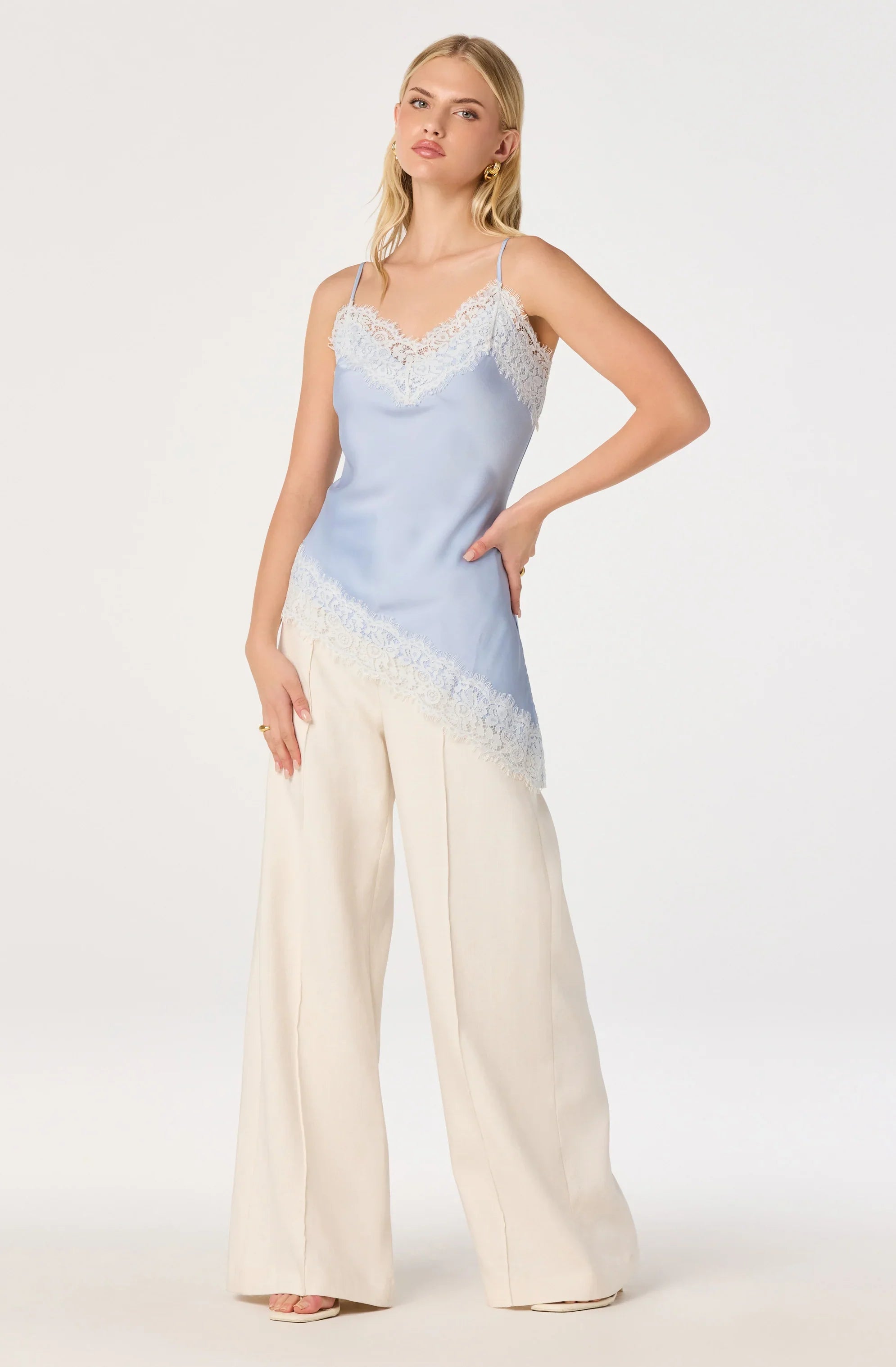 Inixyf Analise Lace Trim Asymmetric Tank