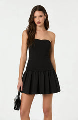 Lbruh Strapless Drop Waist Mini Dress