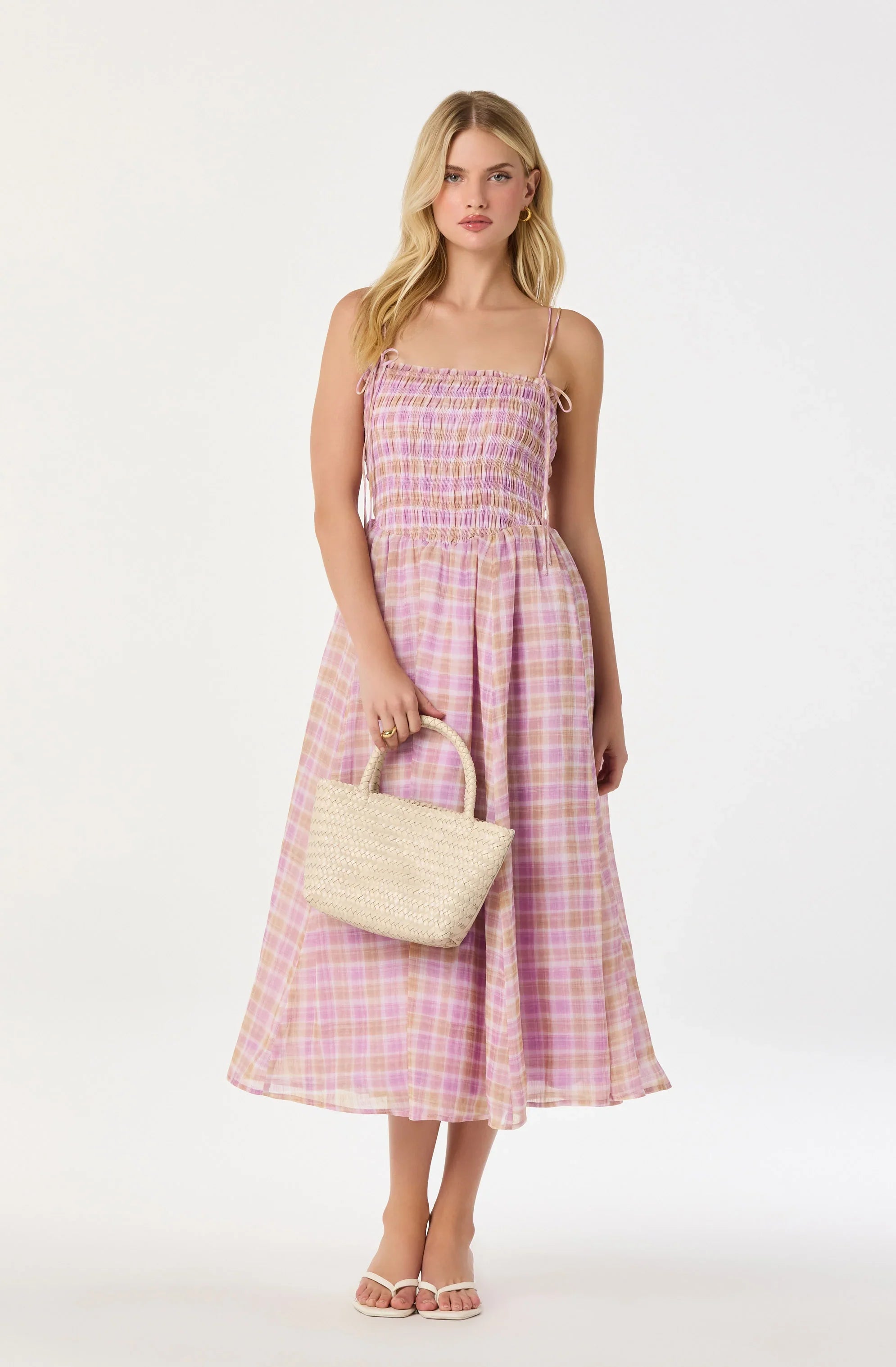 Inixyf Lahela Smocked Midi Dress