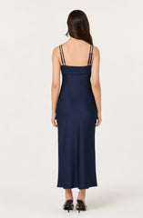 Lbruh Nevaeh Satin Lace Trim Midi Dress