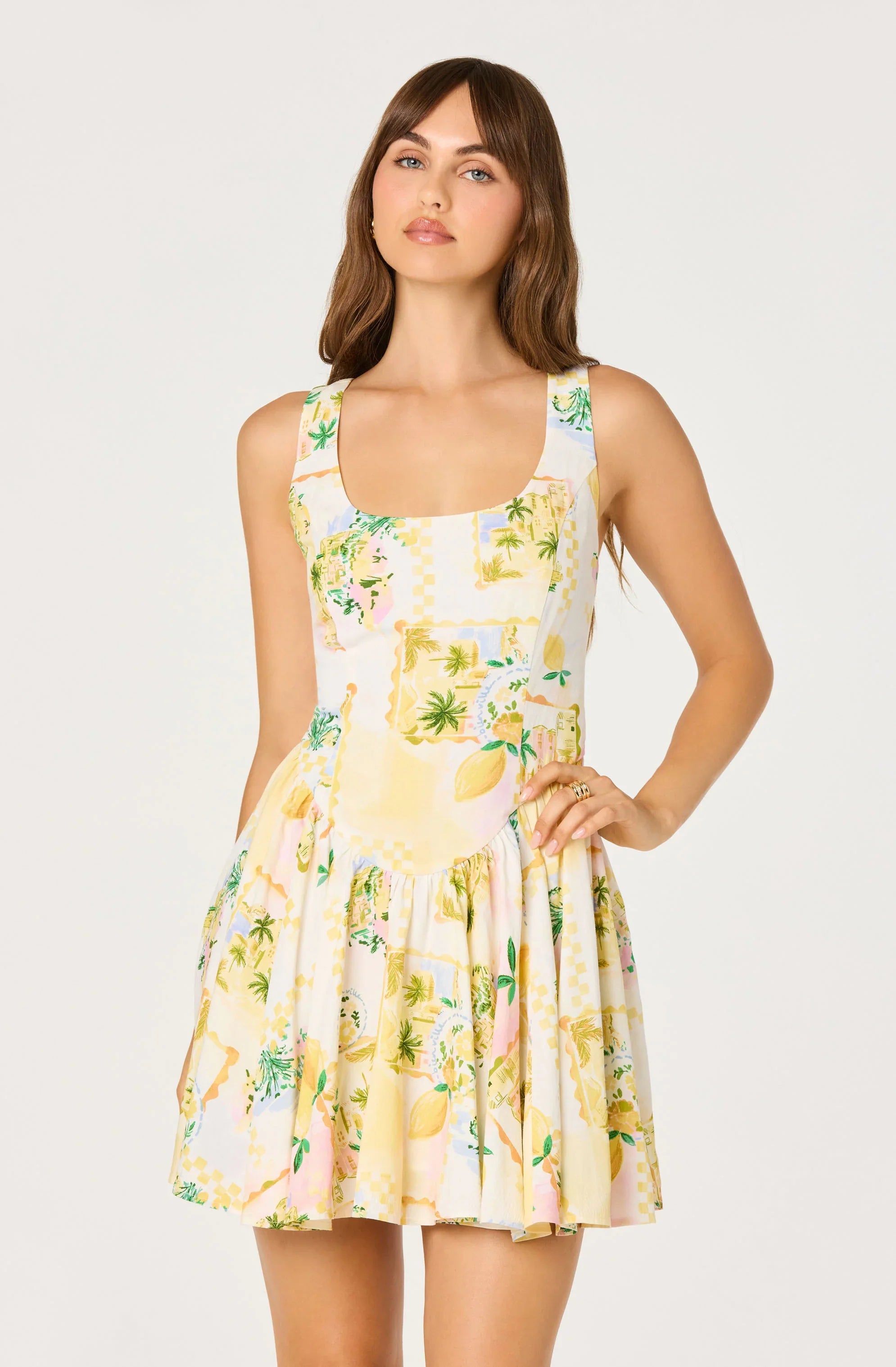 Inixyf Reina Paradise Print A-Line Mini Dress