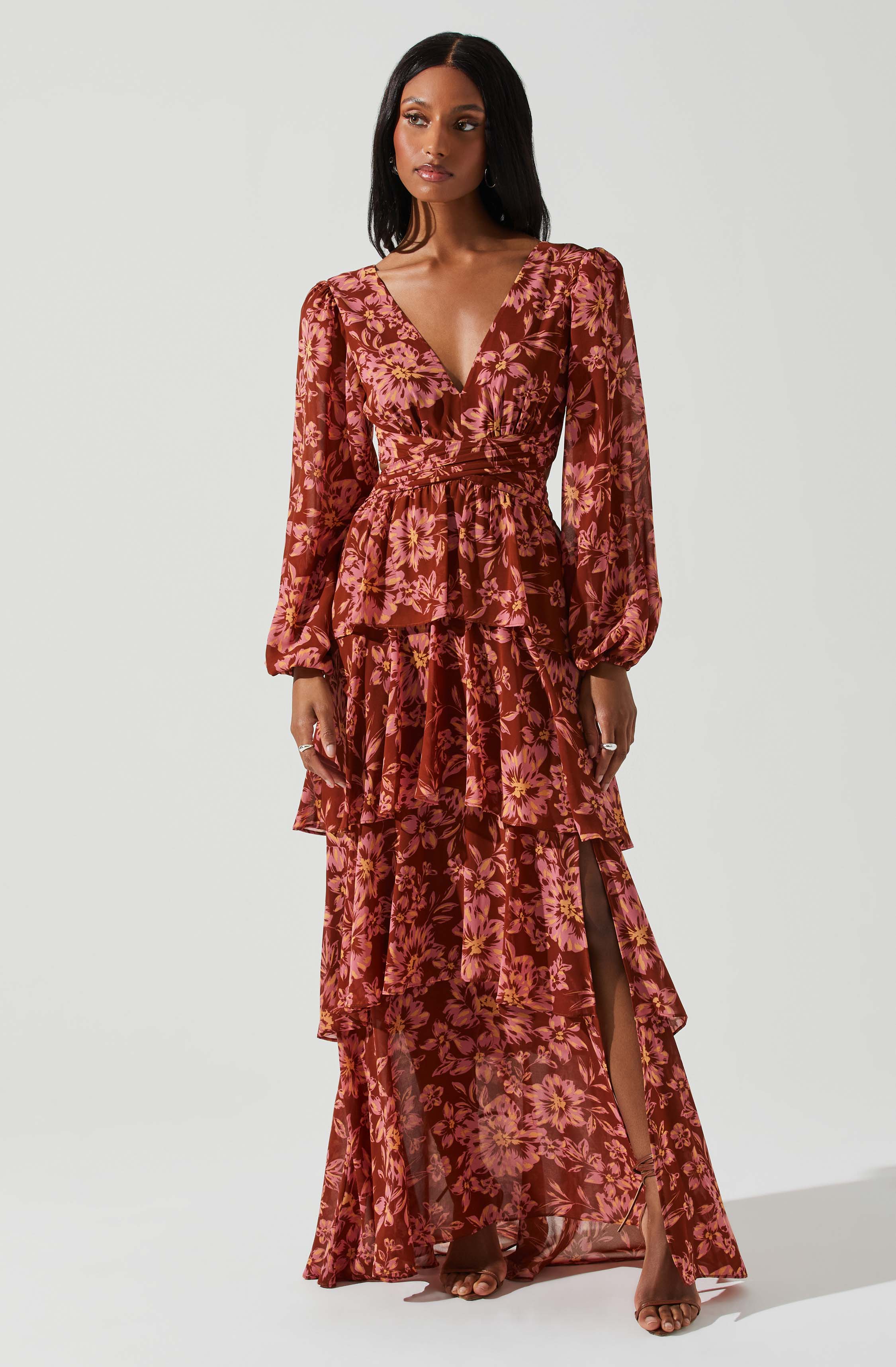 Lbruh Anora Floral Tiered Maxi Dress
