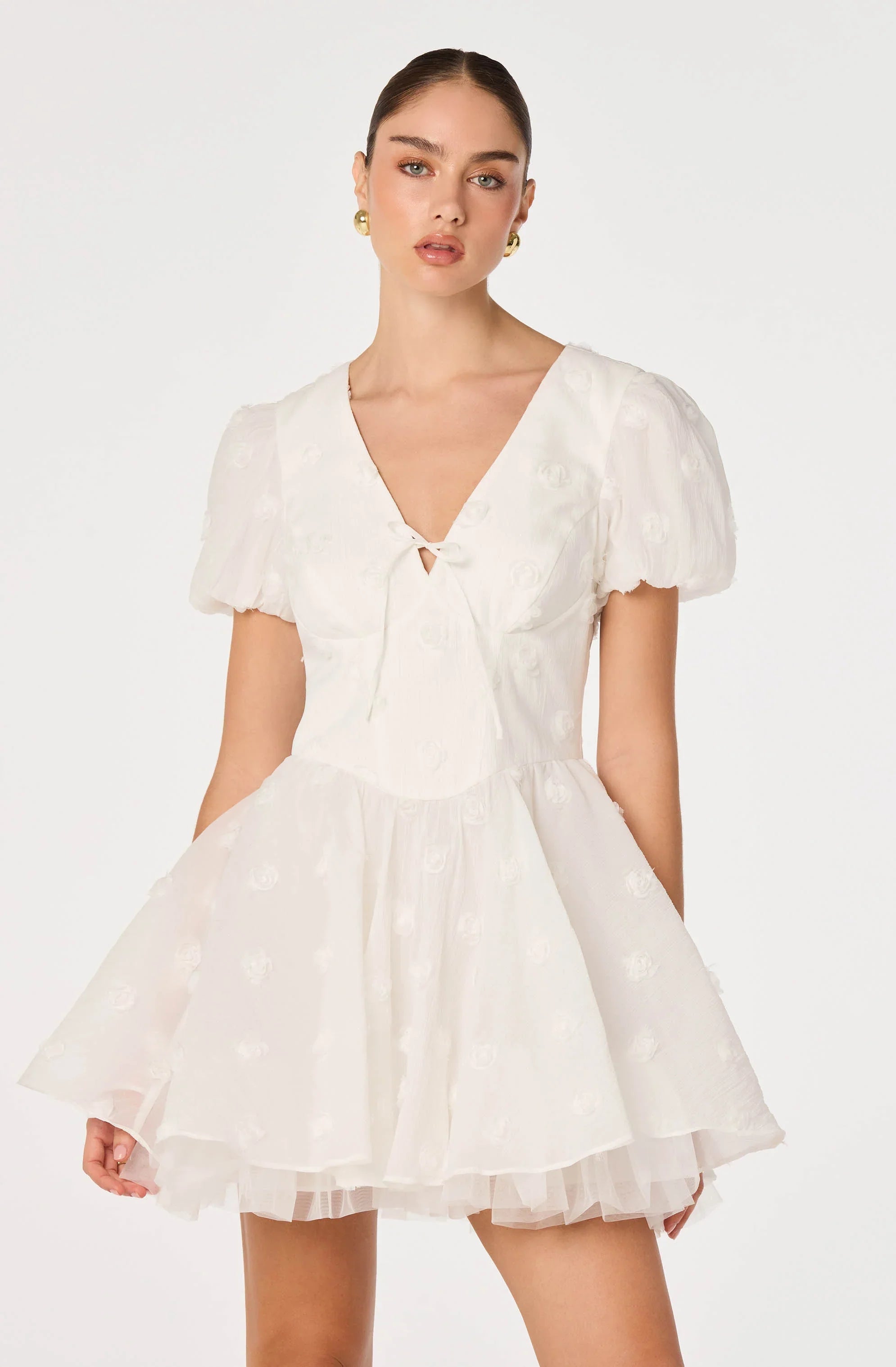 Inixyf Sommer 3D Floral Mini Dress