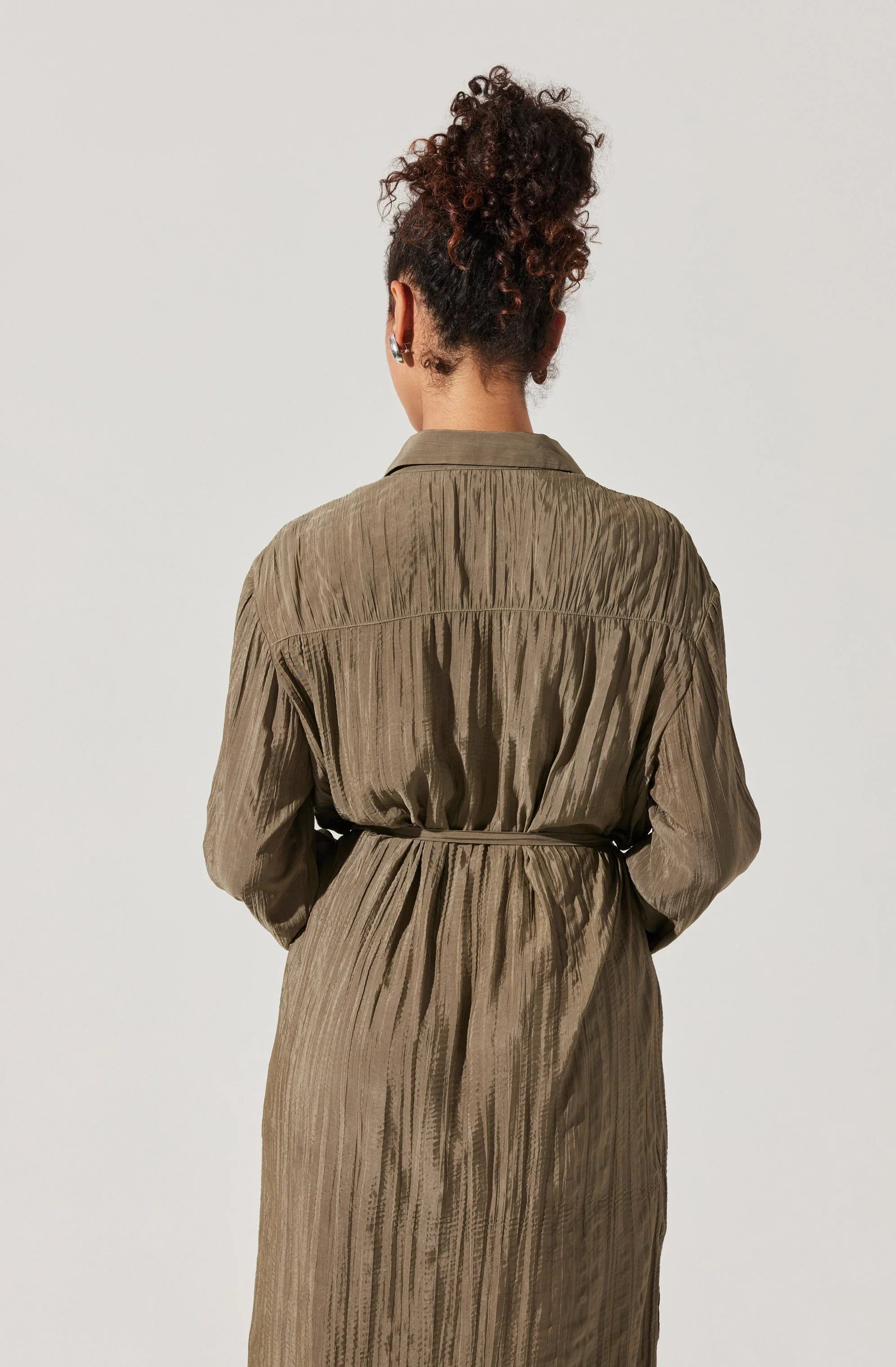 Lbruh Belted Long Sleeve Shirt Dress