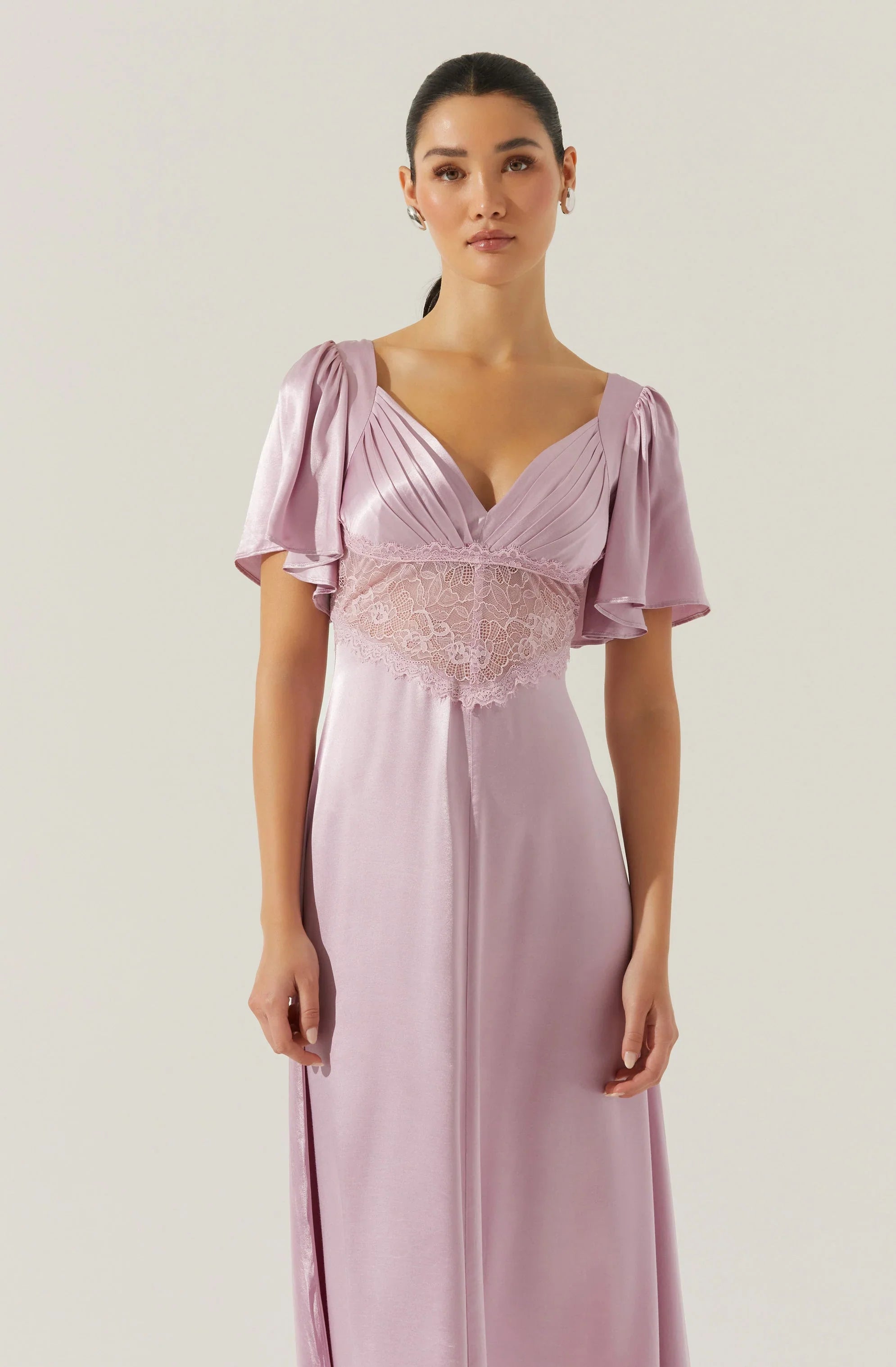Lbruh Aurelia Satin V-Neck Midi Dress