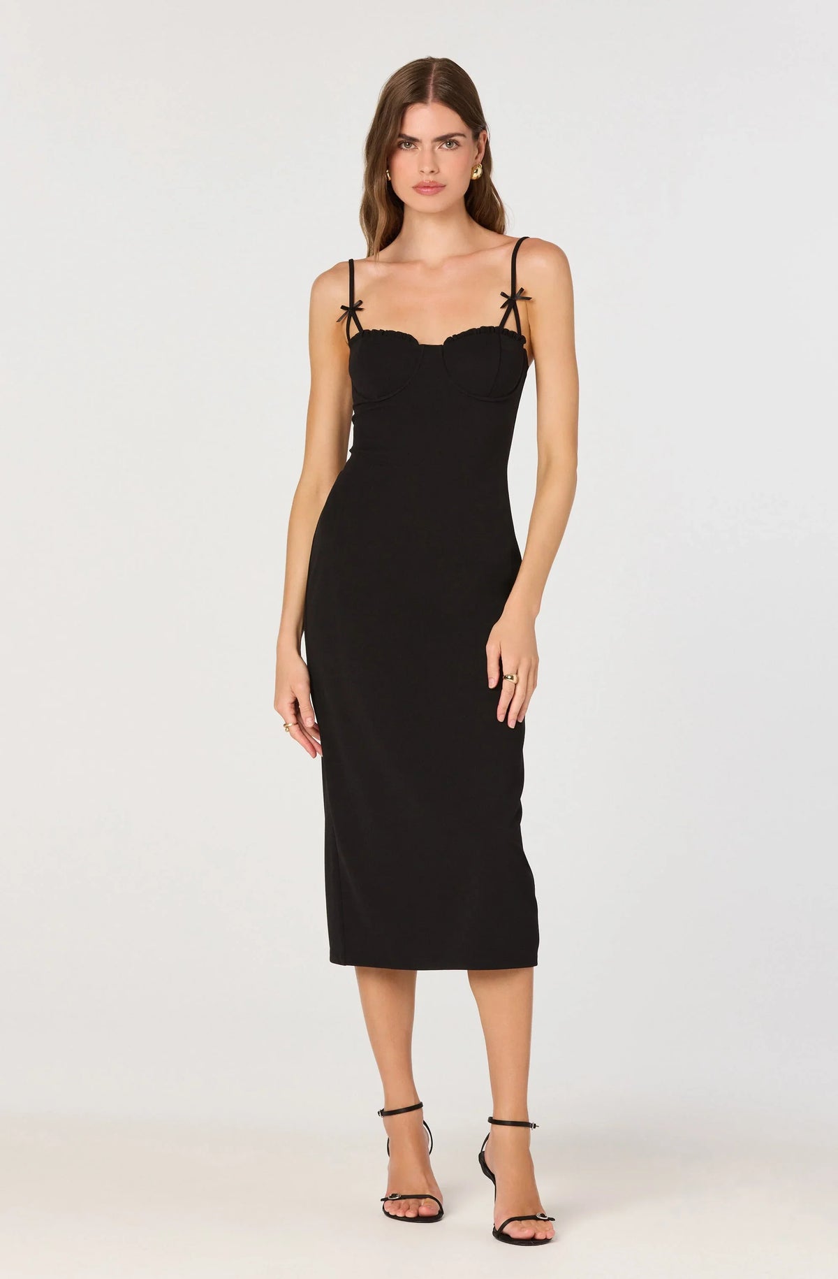 Lbruh Bow Strap Bustier Midi Dress