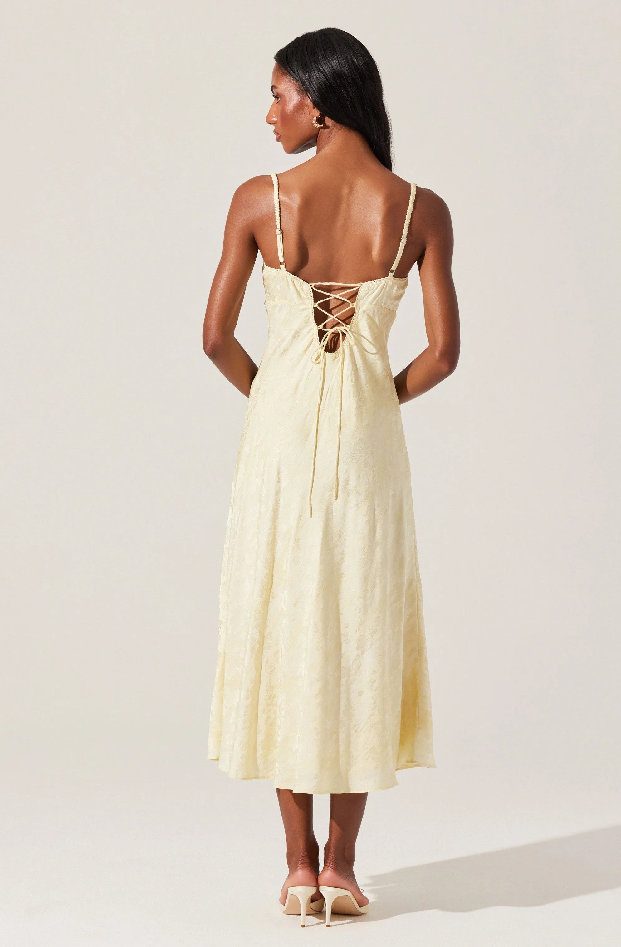 Lbruh Kaiya Floral Jacquard Satin Midi Dress