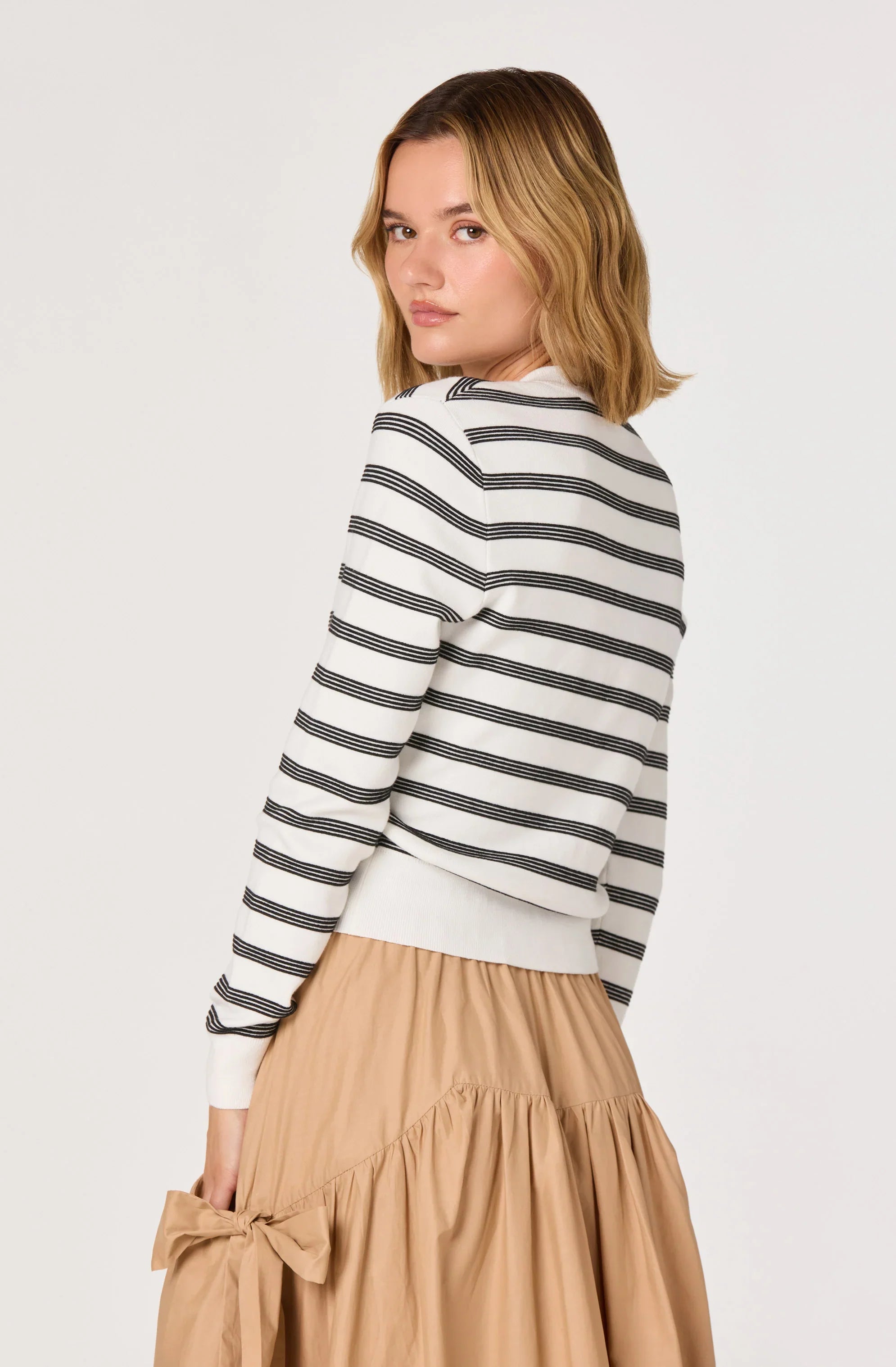 Inixyf Tawni Striped Button-Front Cardigan