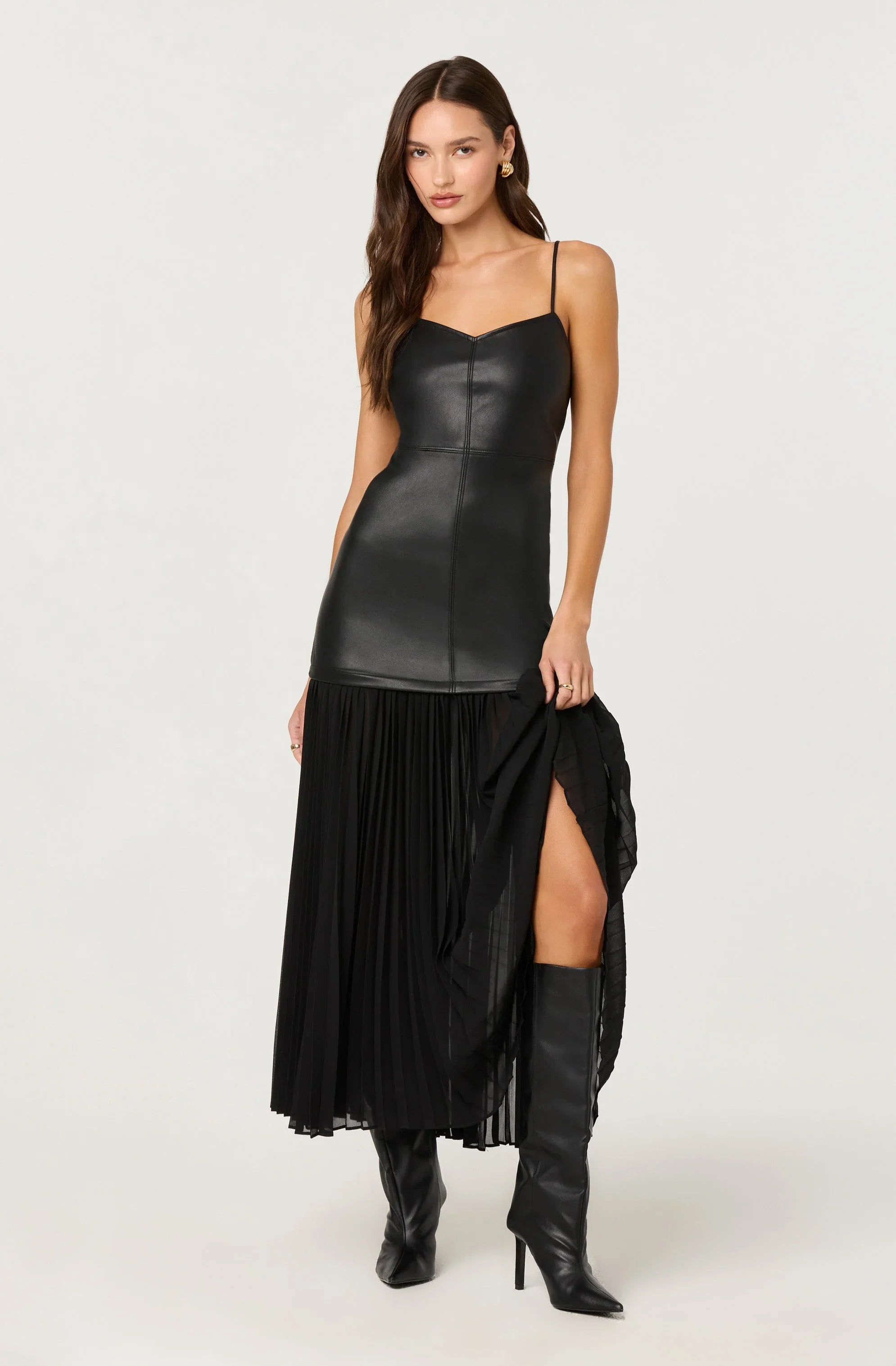 Lbruh Lezith Faux Leather Maxi Dress