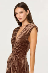Lbruh Daisha Crushed Velvet Midi Dress