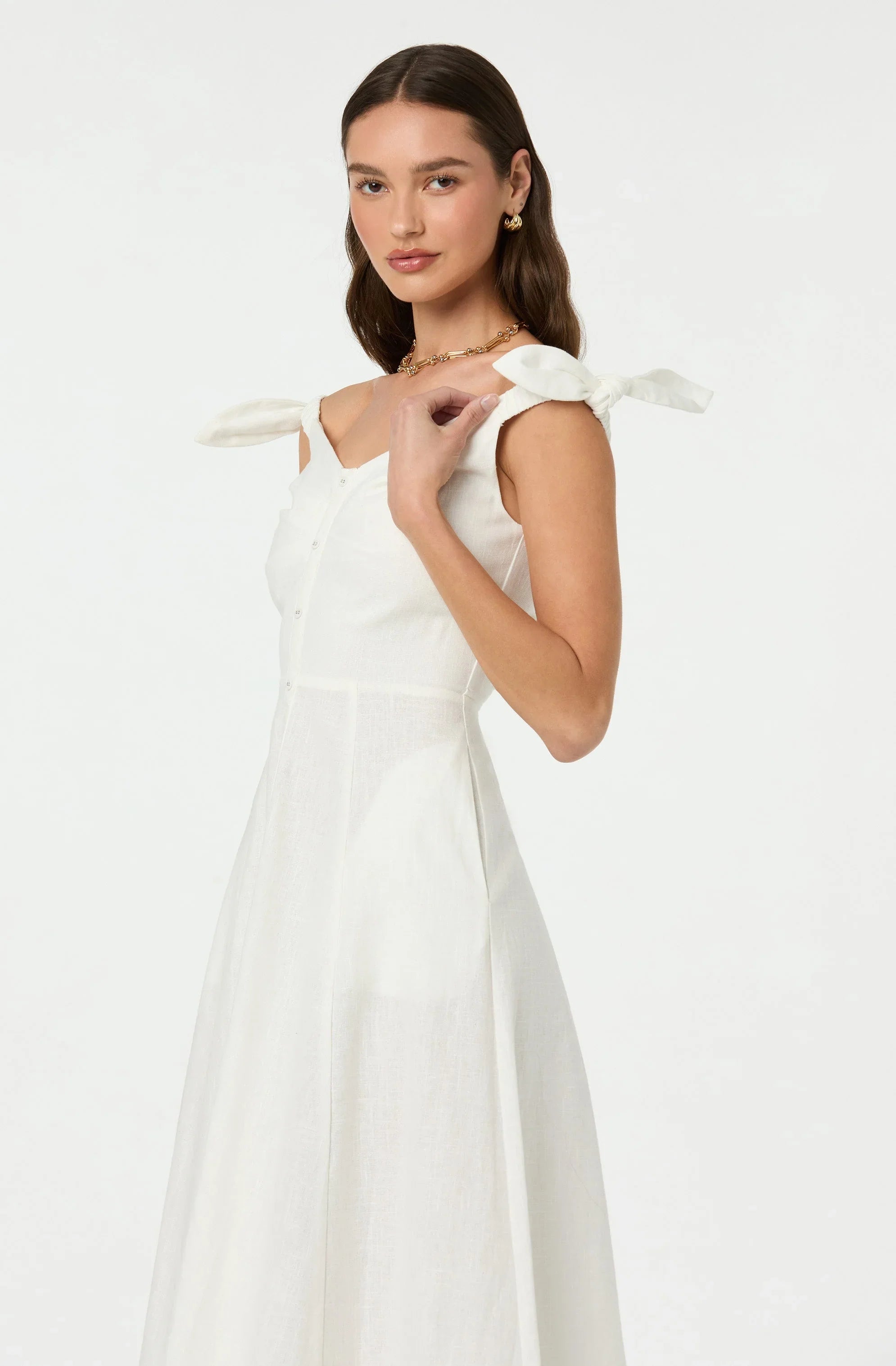 Lbruh Charelin Linen Off Shoulder Dress
