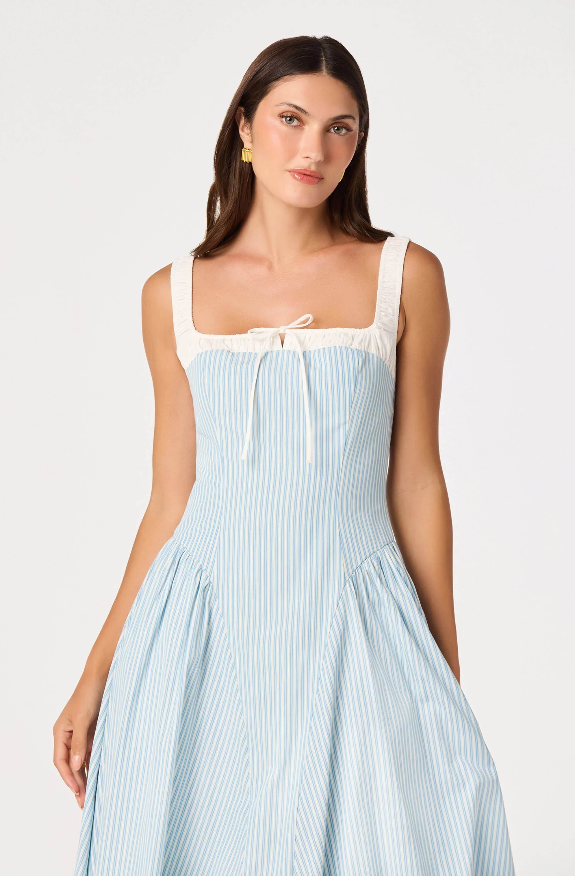 Inixyf Hazel Striped Drop-Waist Midi Dress