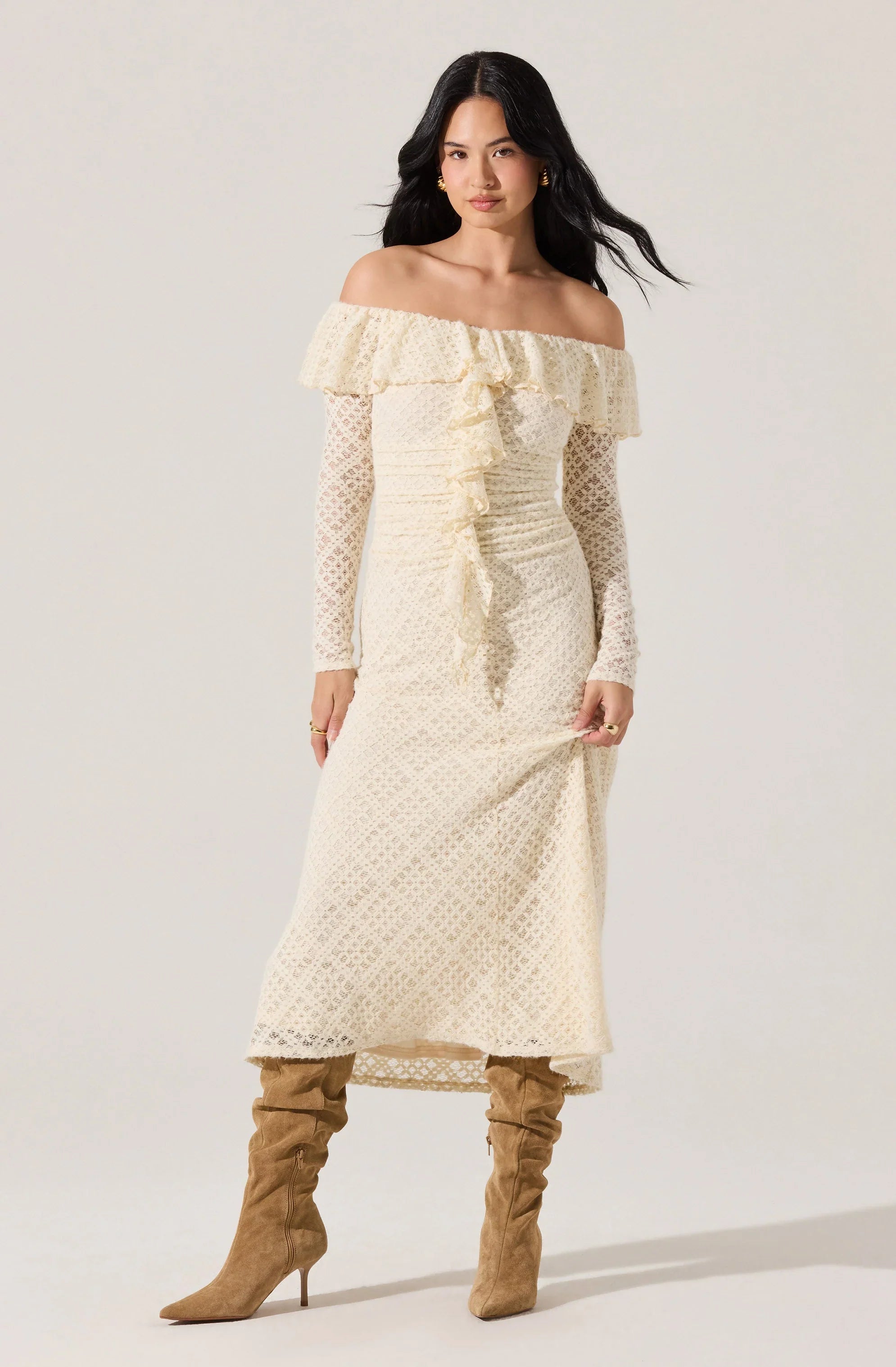 Lbruh Dorian Ruffle Off Shoulder Dress