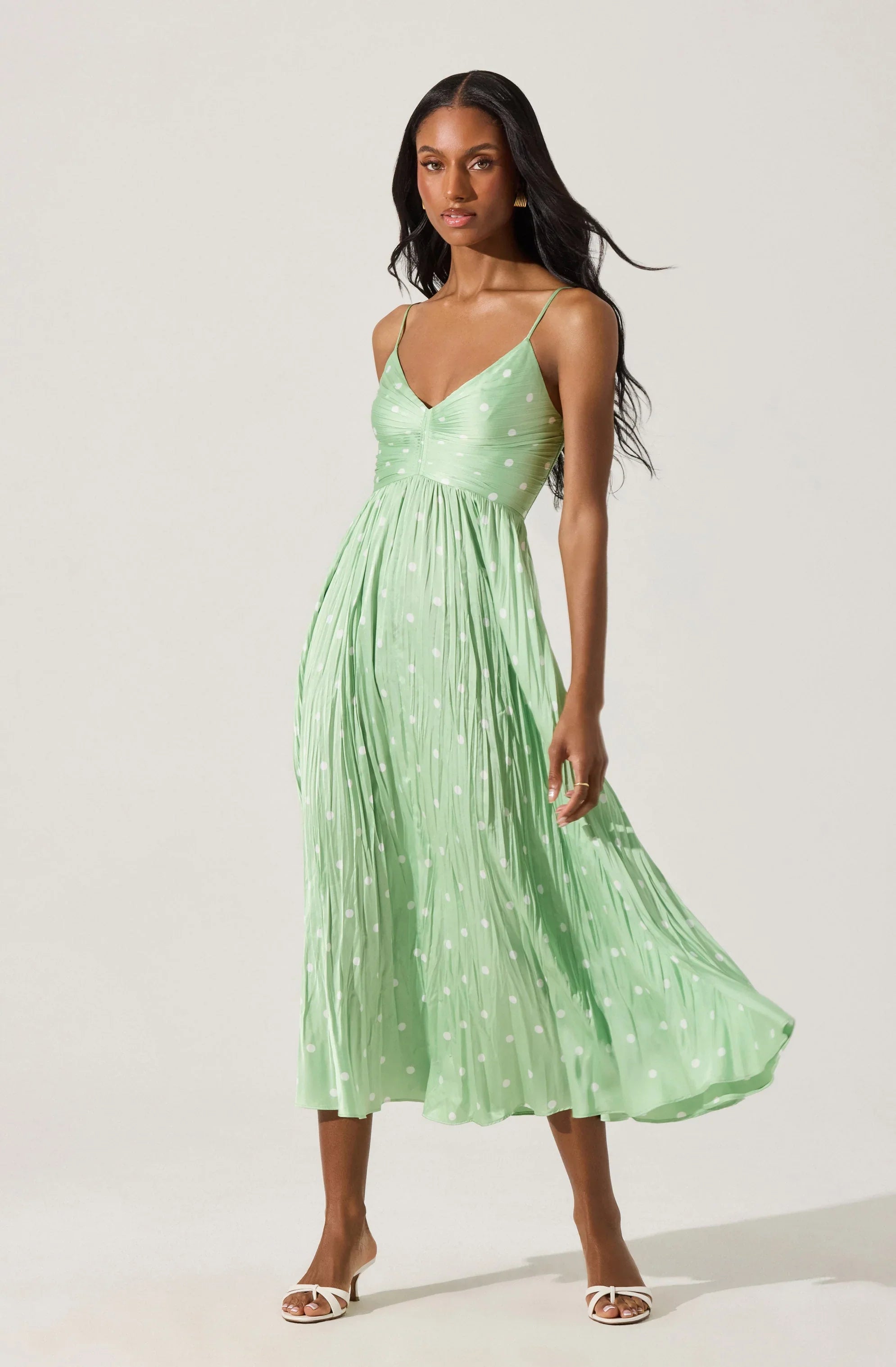 Lbruh Maeve Printed Pleated Midi Dress
