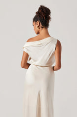 Lbruh Monroe Satin Off Shoulder Maxi Dress