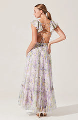Lbruh Primrose Floral Strappy Back Maxi Dress