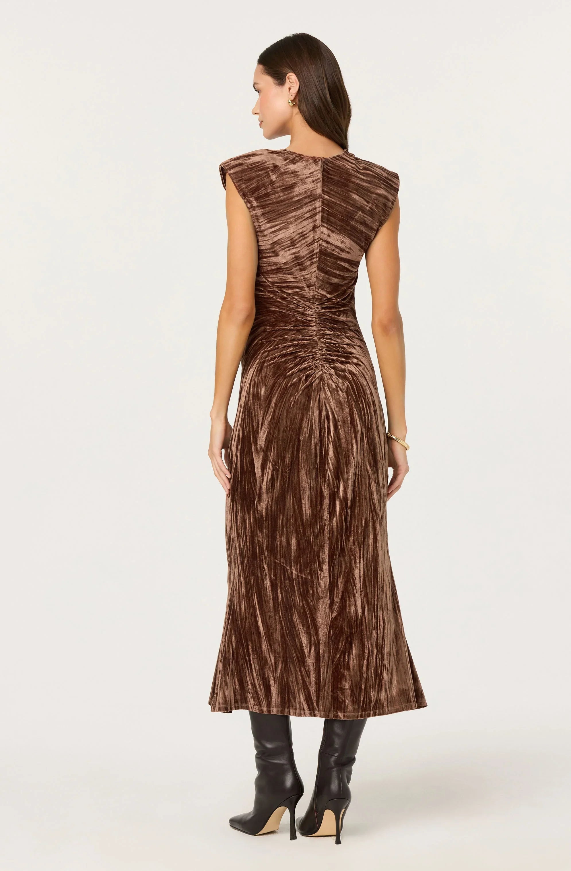Lbruh Daisha Crushed Velvet Midi Dress