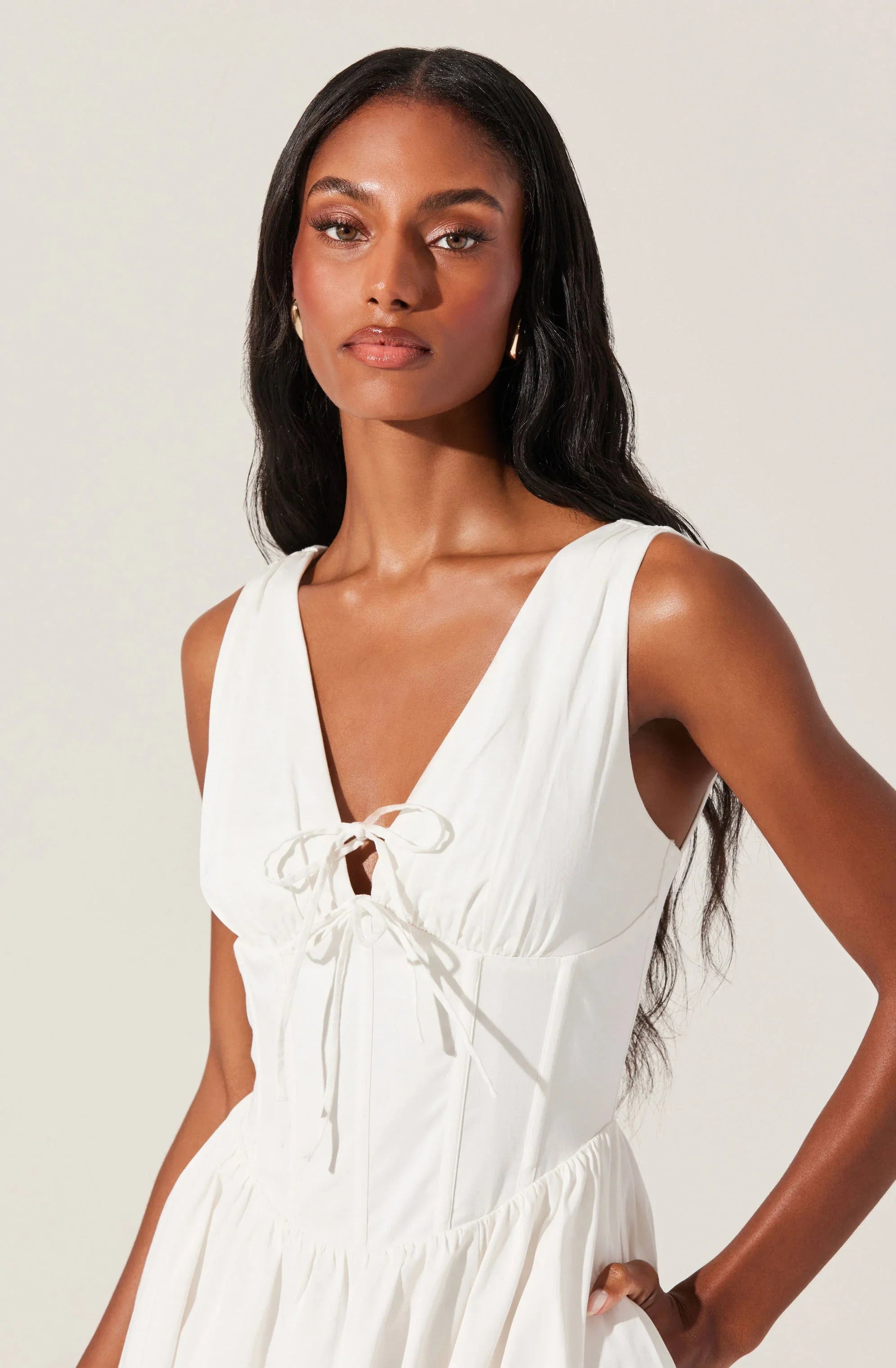 Lbruh Maili Corset Poplin Midi Dress
