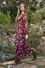 Lbruh Calantha V-Neck Floral Maxi Dress