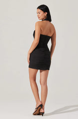Lbruh Heidy Crossover Halter Mini Dress