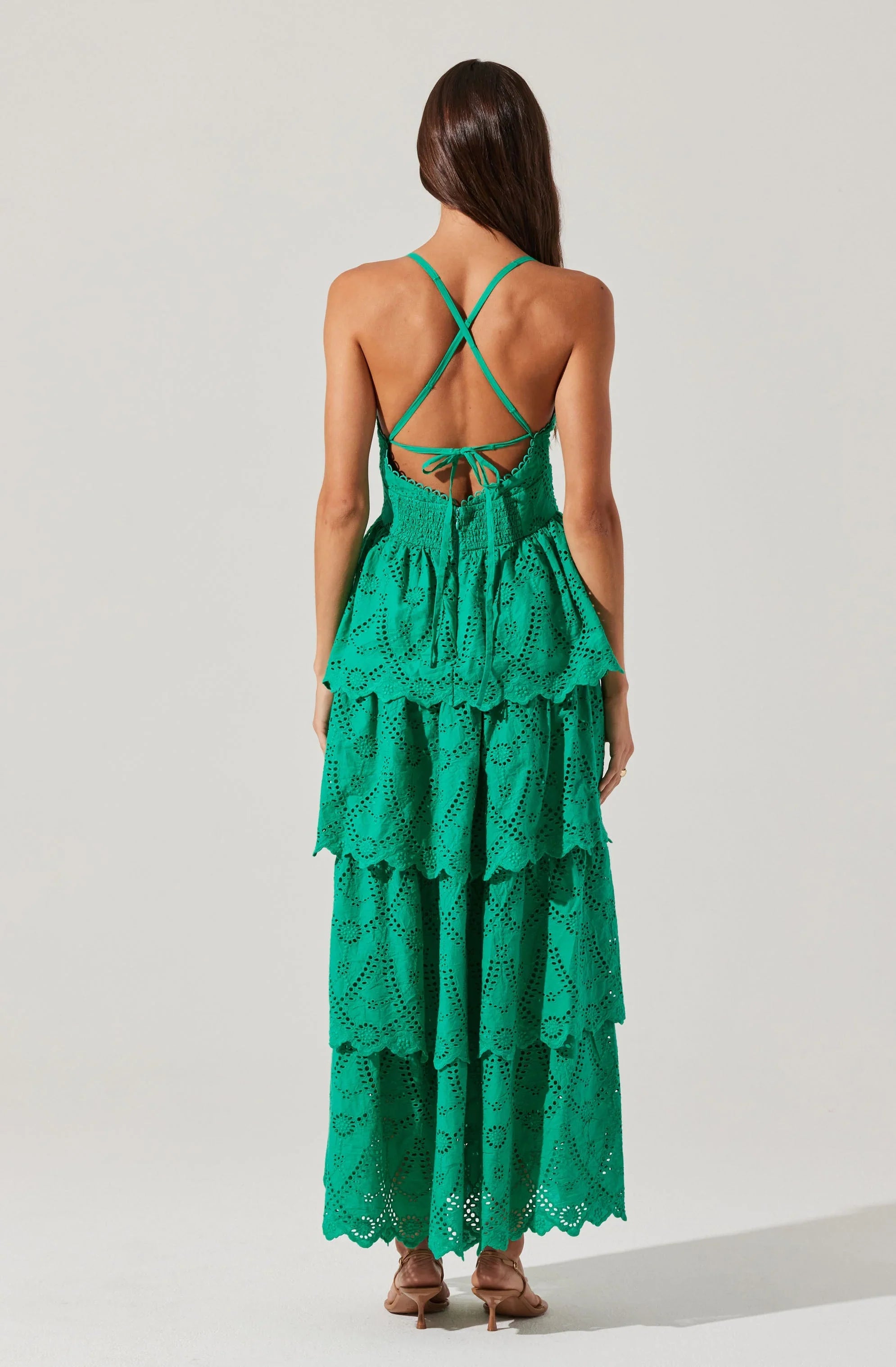 Lbruh Faeryn Eyelet Tiered Maxi Dress