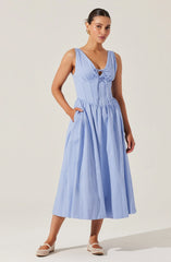 Lbruh Maili Corset Poplin Midi Dress