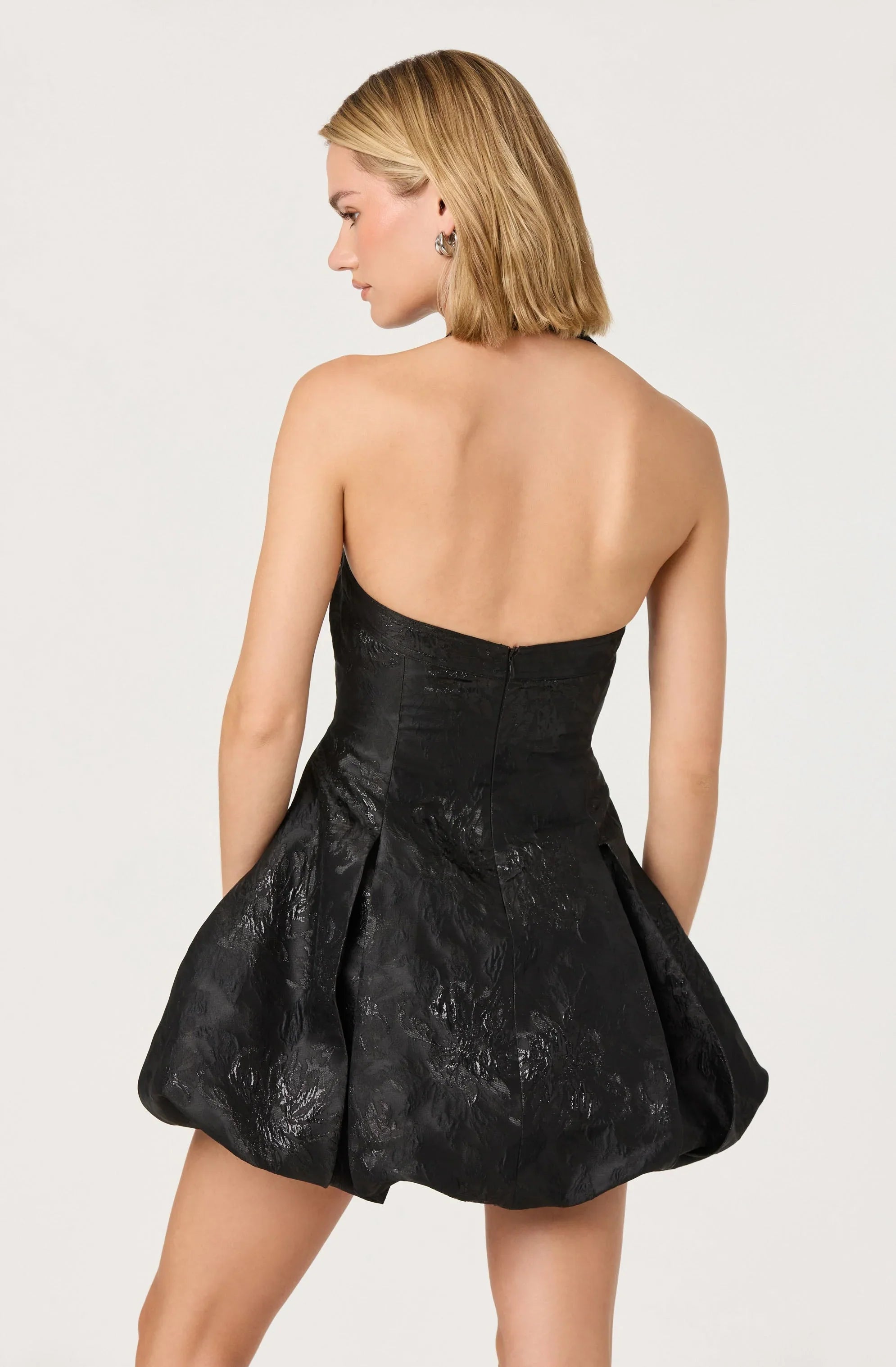 Lbruh Jinx Jacquard Halter Mini Dress