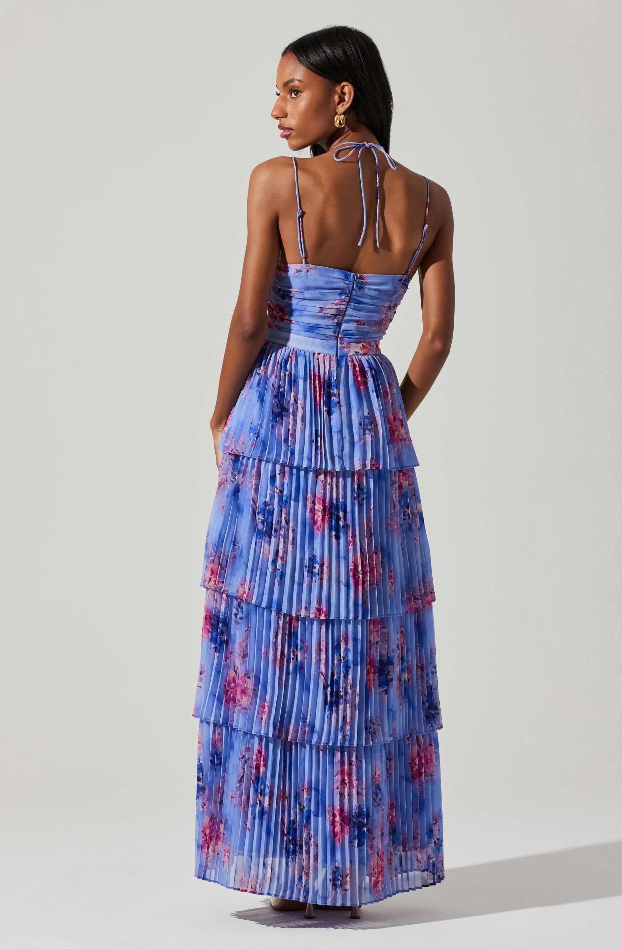 Lbruh Daytona Pleated Floral Maxi Dress