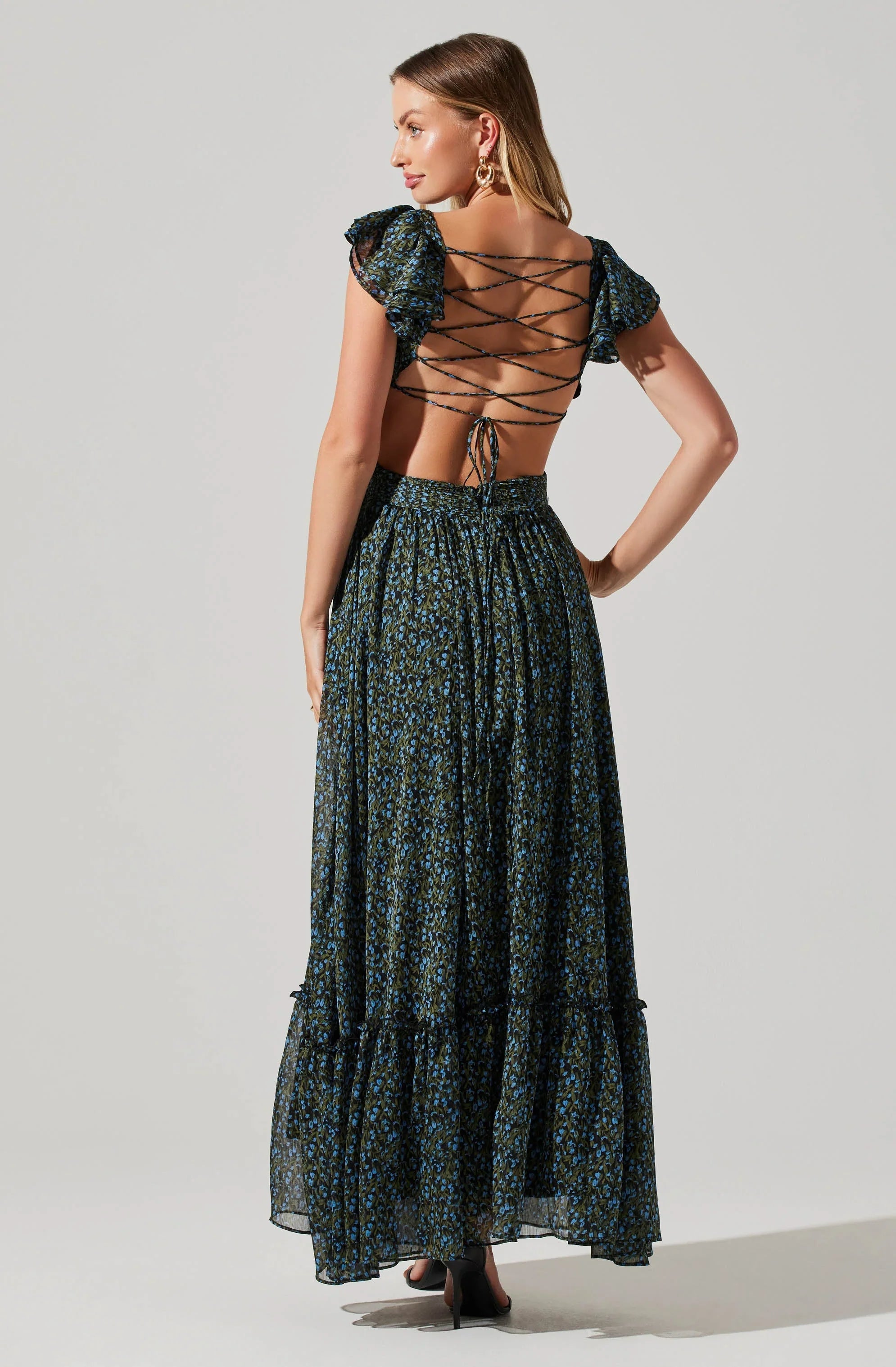 Lbruh Primrose Floral Strappy Back Maxi Dress
