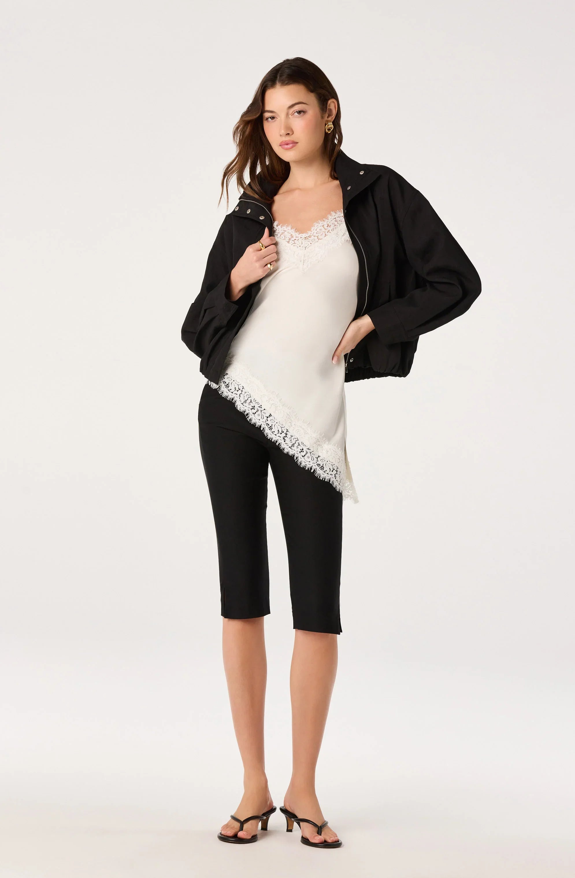Inixyf Analise Lace Trim Asymmetric Tank