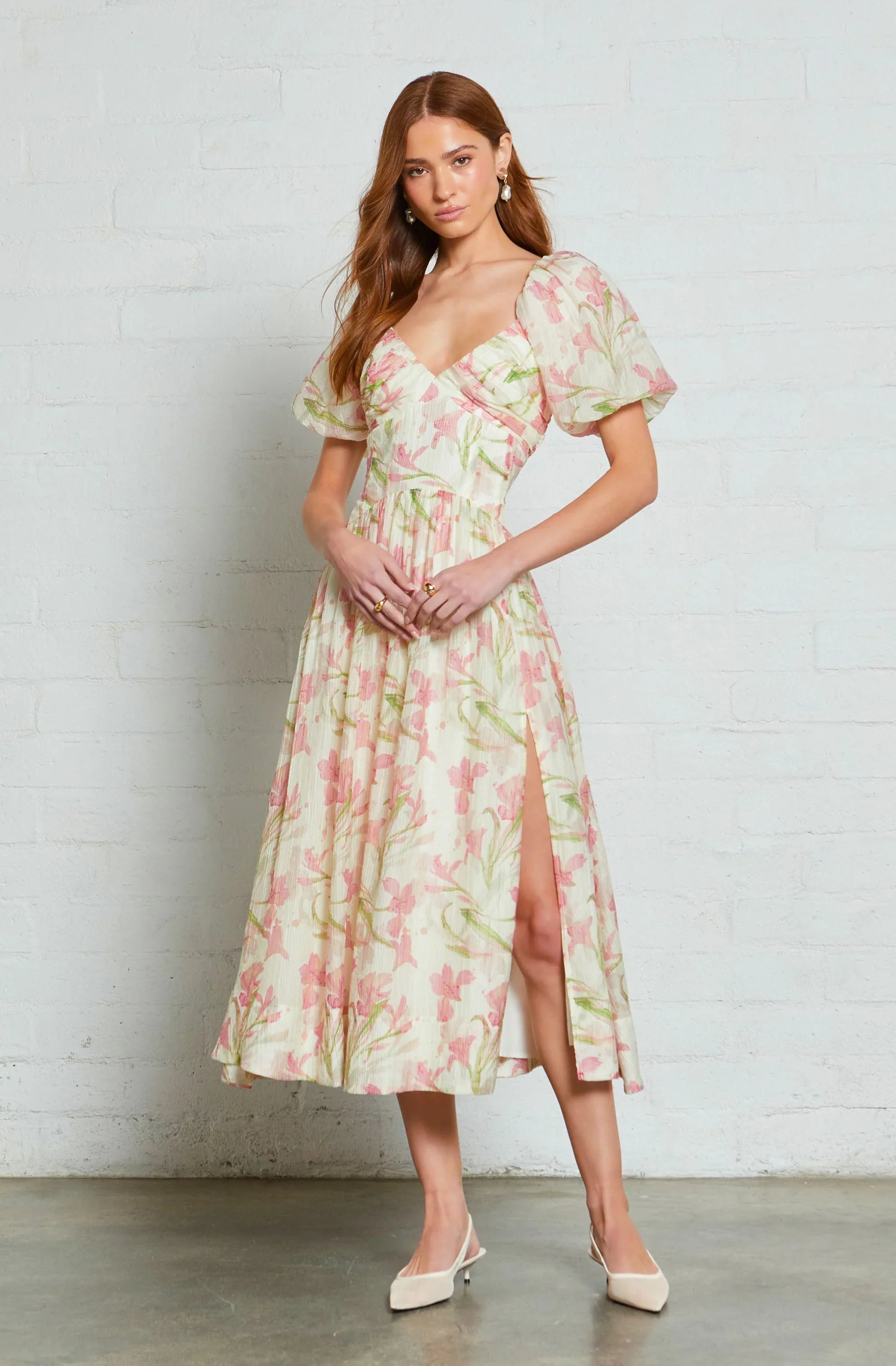 Lbruh Sasilia Floral Puff Sleeve Dress
