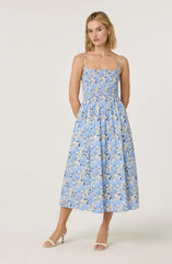 Lbruh Smocked Floral Midi Dress