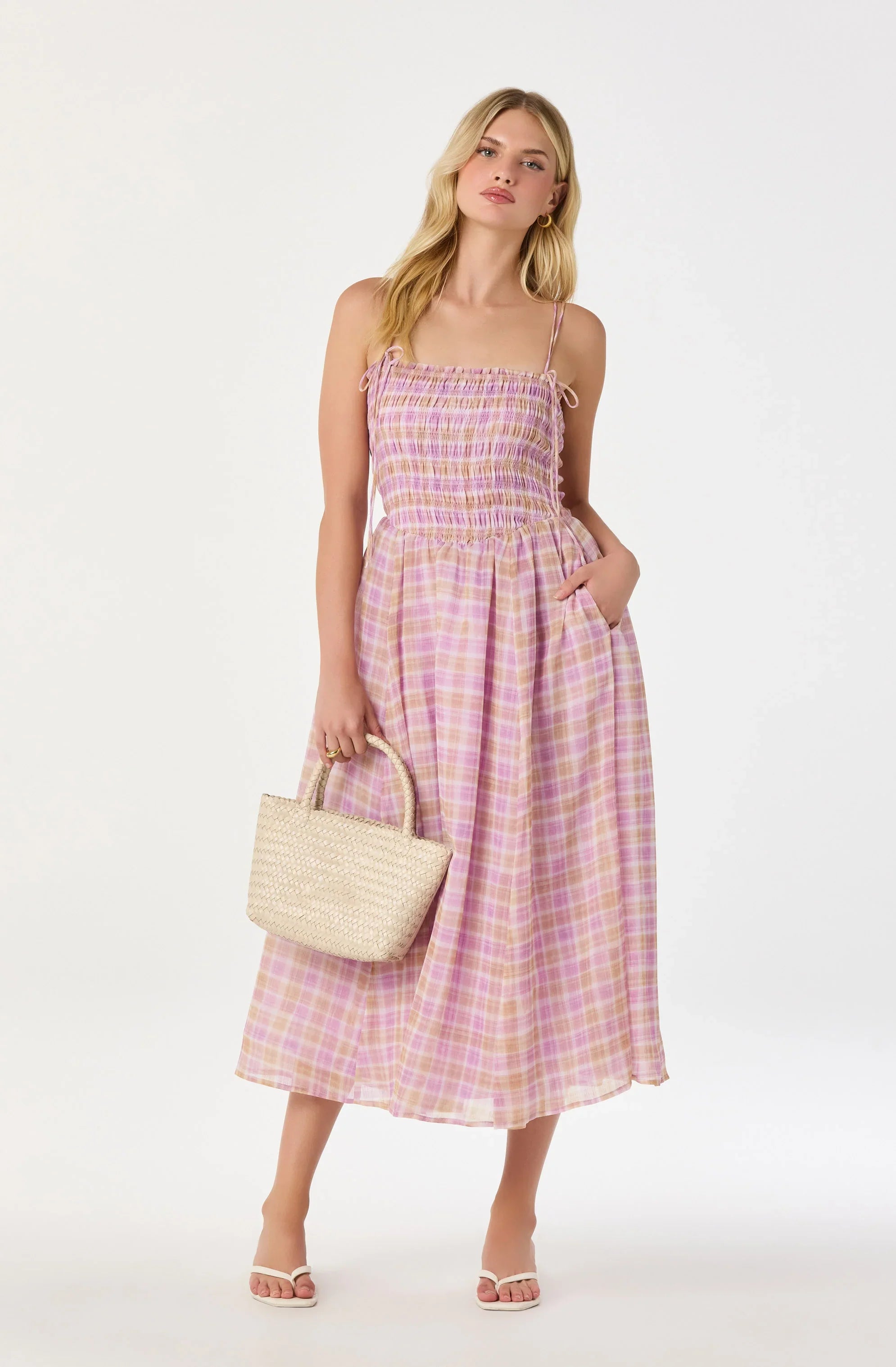 Inixyf Lahela Smocked Midi Dress